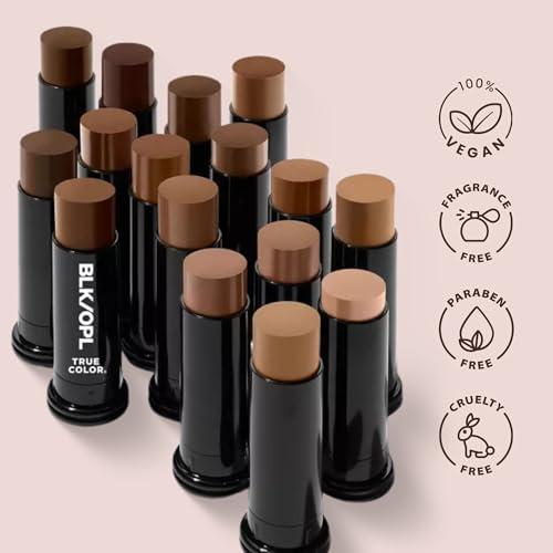 Black Opal BLK/OPL Skin Perfecting Foundation Stick, SPF 15 Buildable & Blendable Face Foundation Makeup with Matte Finish - Full Coverage, Color Correcting & Sculpting - Hypoallergenic (Amber)