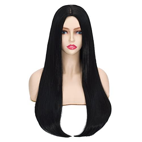 Coraline Coraline Long Black Wig Long Straight Middle Part Black Parting Halloween Costume Cosplay and Daily Wig (black)