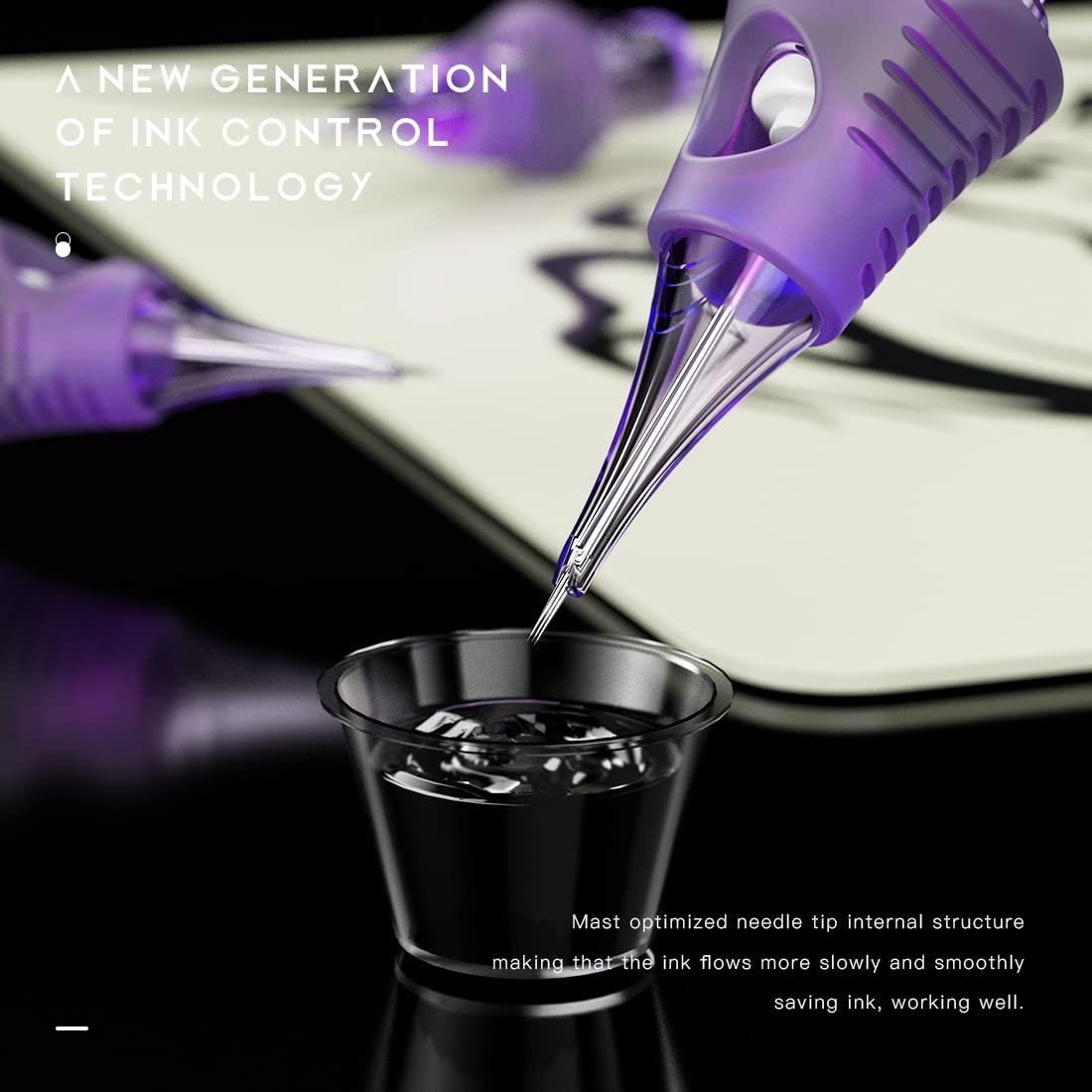 MAST TATTOO Mast Tattoo Cyber Cartridges Needles Disposable 20 Tattoo Needles Round Liner Super Bugpin 1014RL