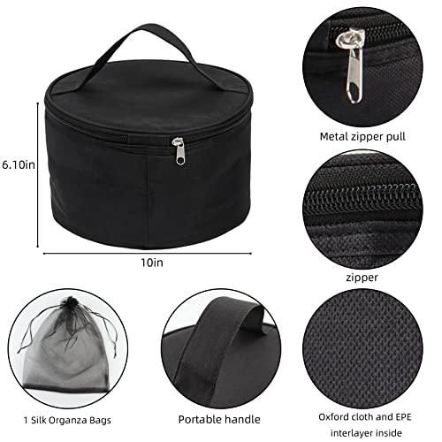 Goklmn Goklmn Wig Travel Case,Foldable Round Wig Box,Lightweight and Durable Travel Makeup Case for Men & Women