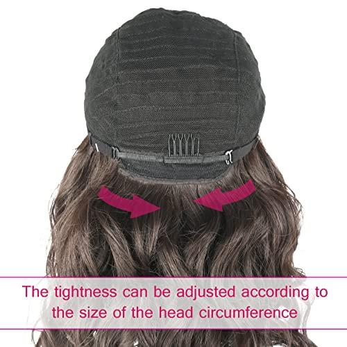 Oseti Oseti Long Brown Curly Wig with Bangs for Women Layered Synthetic Wig Brown Curly Shag Hair Wig with Bangs Cute Kinky Curly Hair Replacement Wigs for Daily Use Party Hallowmas Cosplay Wig