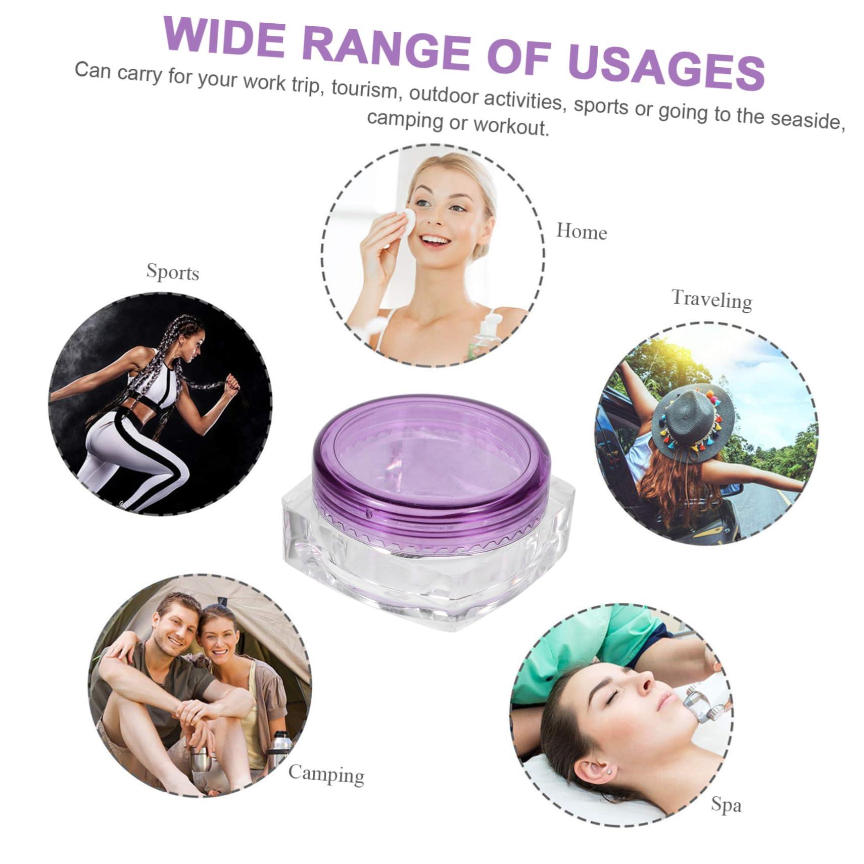 WOONEKY WOONEKY Travel-Sized Cream Containers 5g Empty Cream Jars Portable Refillable Plastic Cream Storage for Face Creams