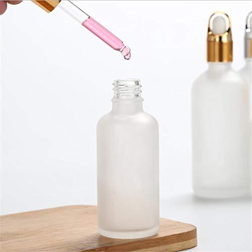Furnido 2 Pack 100ml/3.4 Oz,White Frosted Glass Dropper Bottle for Essential Oils,Empty Glass Liquid Holder With Glass Eye Dropper,Golden Caps Travel Perfume Cosmetic Container-Pipette&Funnel included