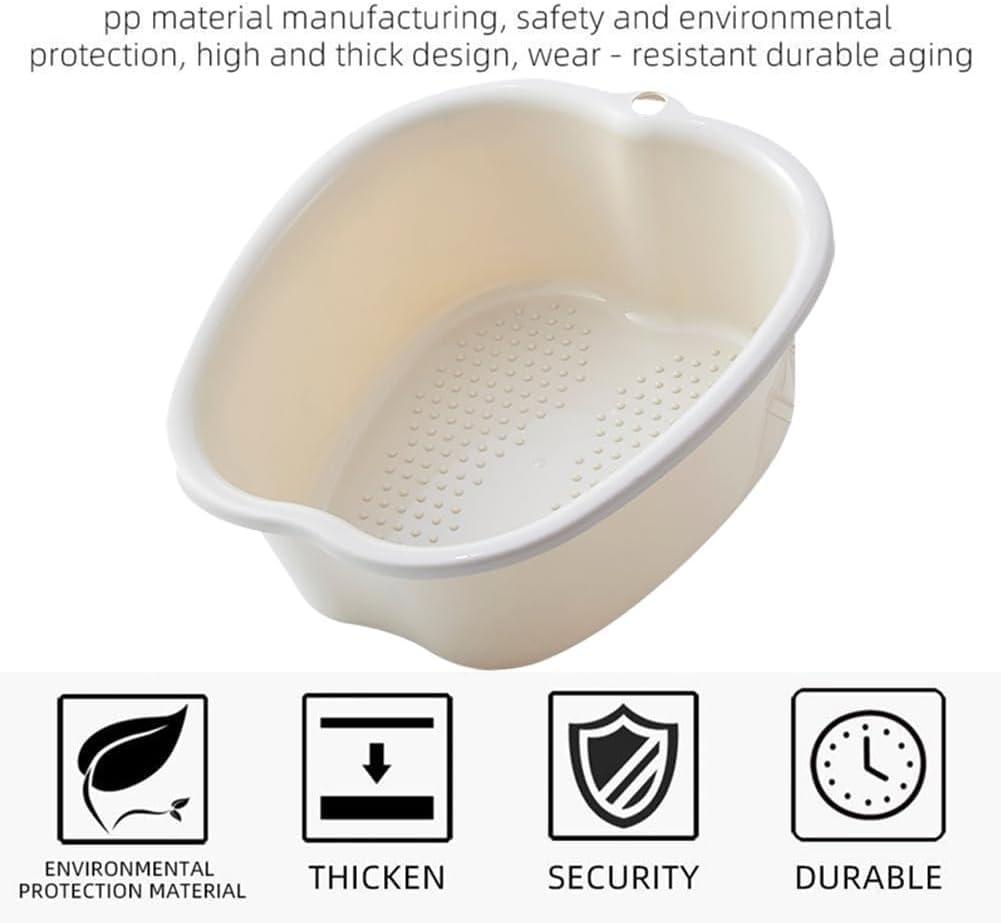 Chpbolly Chpbolly Foot Soaking Tub,Large Size Sturdy Soaking Feet Bucket Massager Tub Exfoliation,Callus Foot Spa Bath Bucket for Women and Men (White)