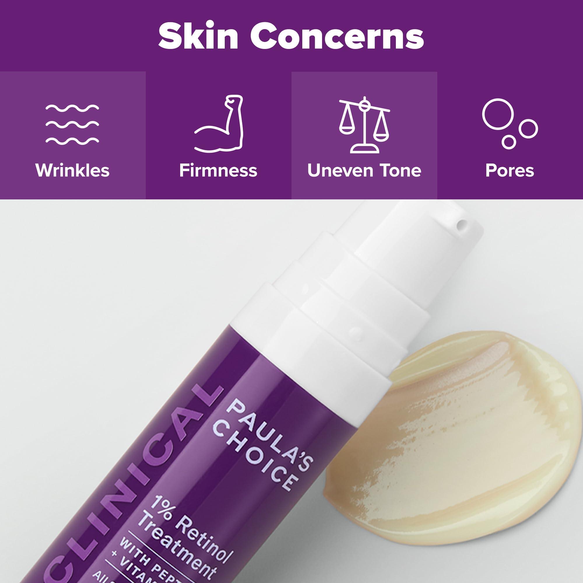 Paula's Choice Paula's Choice CLINICAL 1% Retinol Treatment Cream with Peptides, Vitamin C & Licorice Extract, Anti-Aging & Wrinkles, Travel Size. PACKAGING MAY VARY.