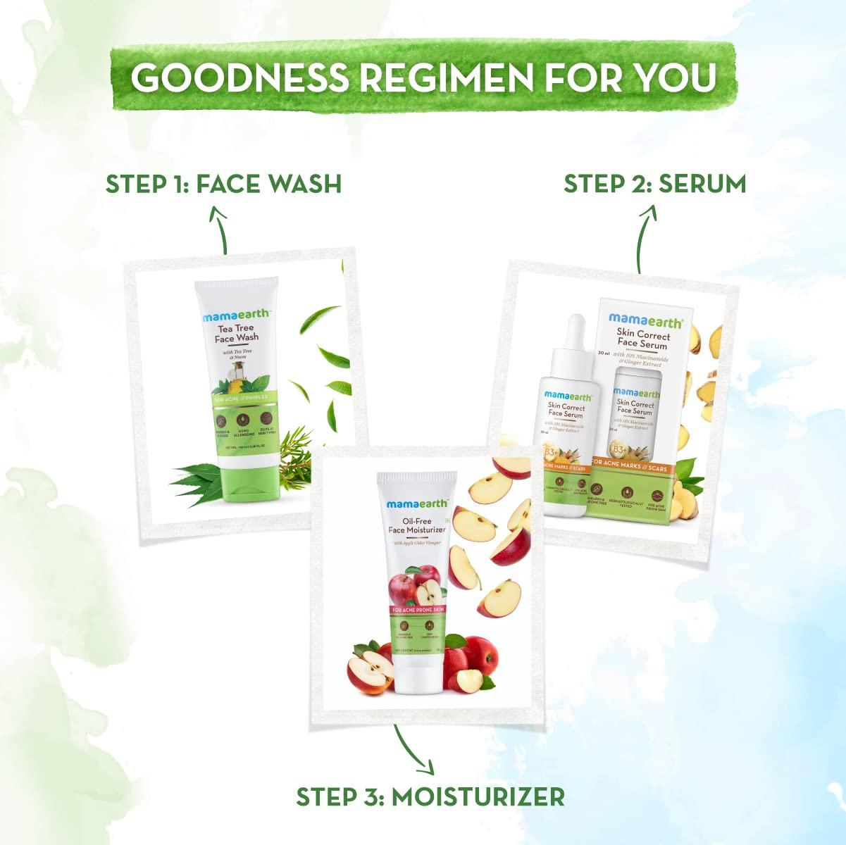 MAMAEARTH Mamaearth Skin Correct Face Serum | with Niacinamide and Ginger Extract to Reduce Acne Marks and Scars | Hydrating Serum Minimizes Open Pores | 1.01 Fl Oz/30ml