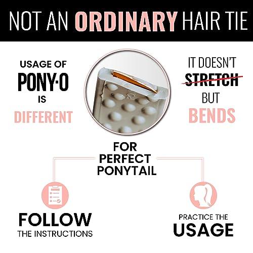 PONY-O X-Large PONY-O for Extra Thick, Heavy or Poofy Curly Hair - PONY-O Revolutionary Hair Tie Alternative Ponytail Holders - 2 Pack Black Original Patented Hair Styling Accessories