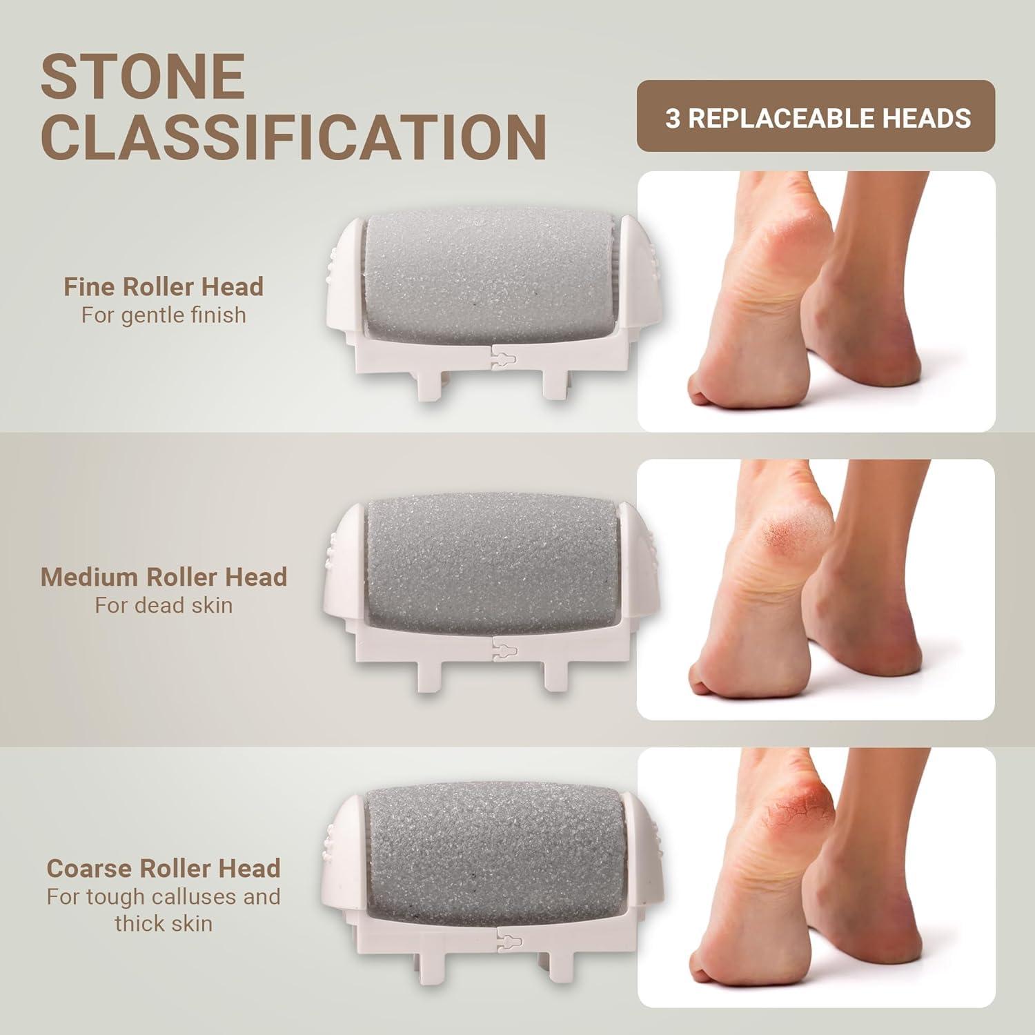 PeakTrend PeakTrend Electric Foot File Grinder Dead Dry Skin Callus Remover Rechargeable Feet Pedicure Tool Foot Care Tools for Hard Cracked Clean with 2 Grinding Heads