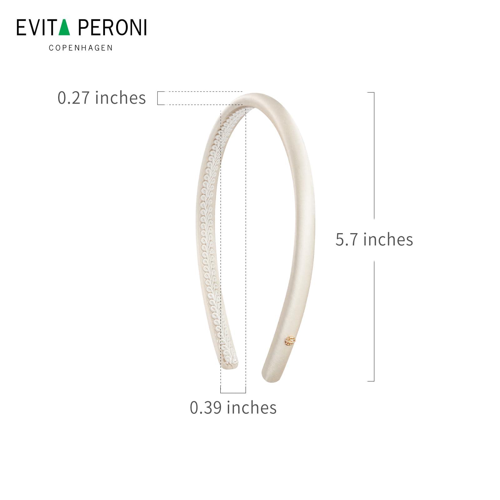 EVITA PERONI EVITA PERONI Silk Headband Thin Headbands for women Satin Headbands Non Slip and Comfortable Headbands for Women-Brown