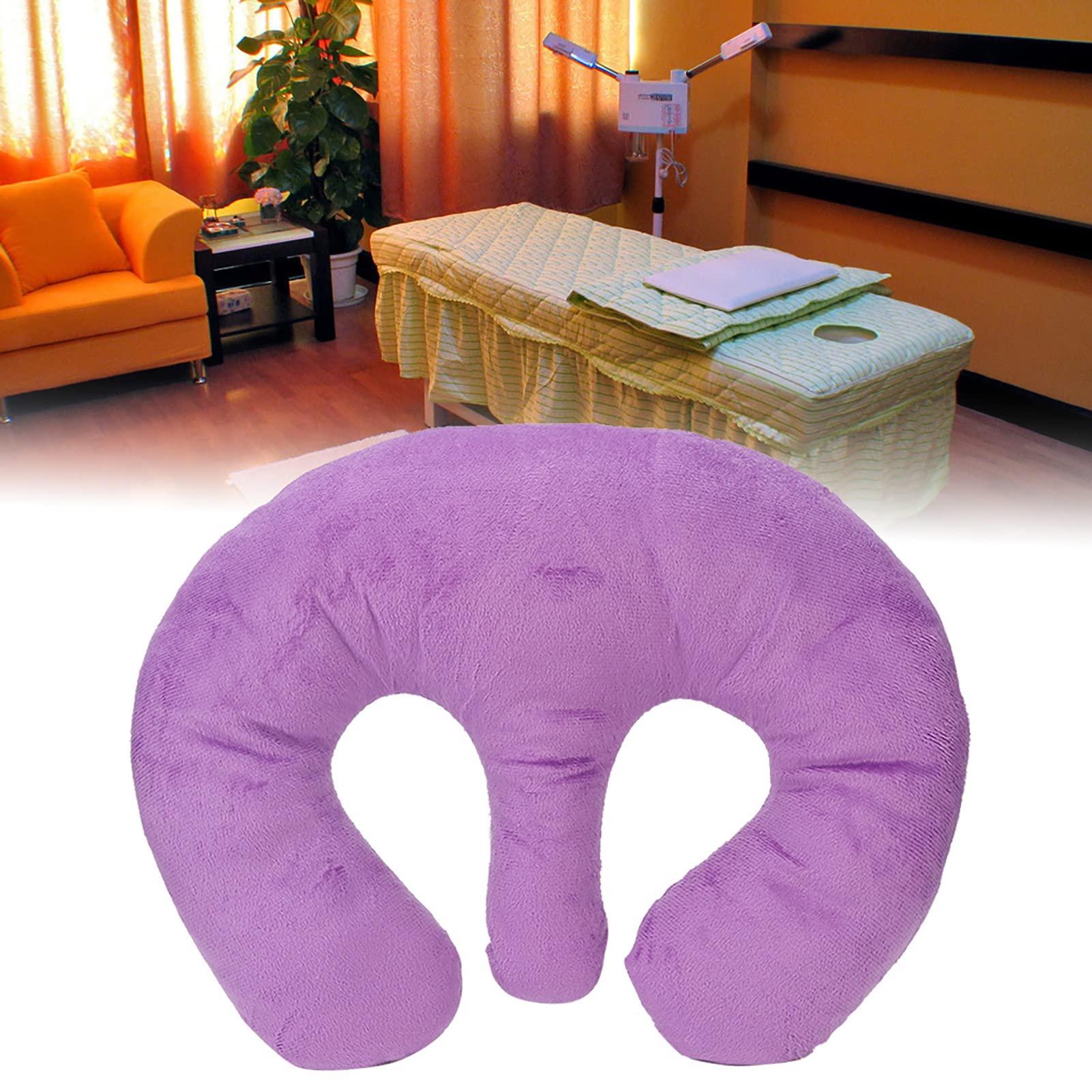 Agatige Agatige Almohada para Camilla, Soft Chest Pillow Pad Breast Support Cushion Professional Massage Equipment for Beauty Salon, Spa Massage Relaxing(Purple)