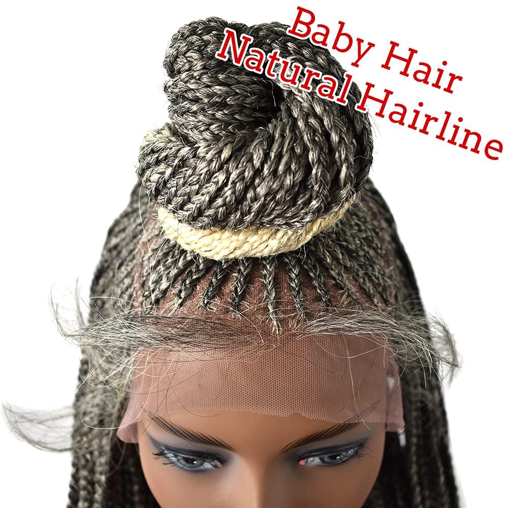 Notherss Notherss Updo Bun Box Braided Wigs For Black Women Cornrows Front Natural Hairline With Baby Hairs Box Braided Premium Quality