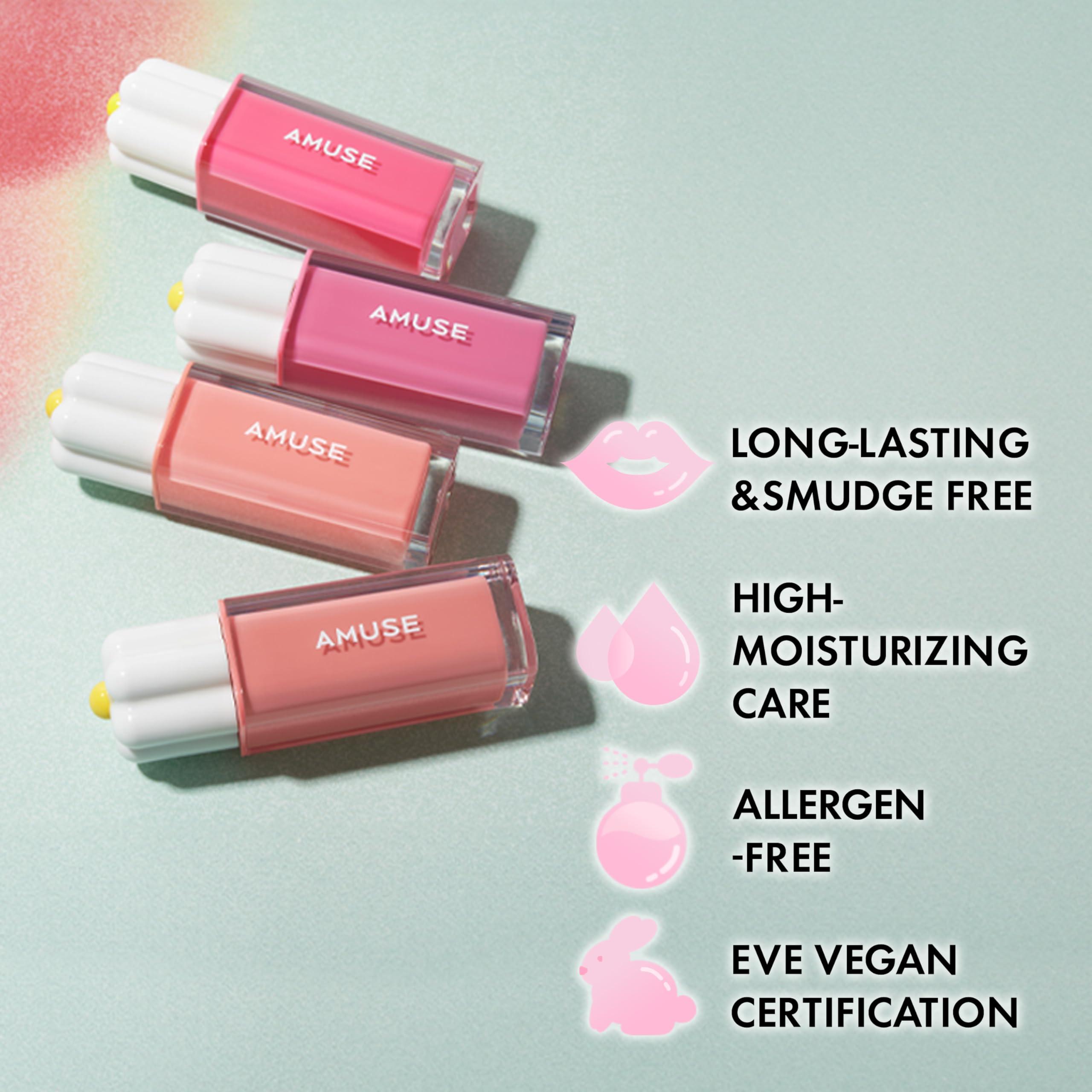 Amuse Amuse SEOUL Daisy Flower Dew Tint 08 AMETHYST | 35% High-moisture Water Tint, Long-lasting, Vitamin E Acetate, Moisturizing, No Peel Off, Lip Treatment, Non Sticky, Korean Lip Tint for Dry Lips