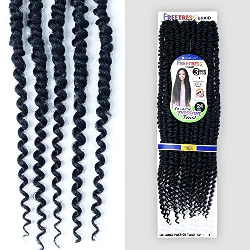 Fisher-Price FreeTress Crochet Braids 3X Large Passion Twist 24" (1-pack, T27)