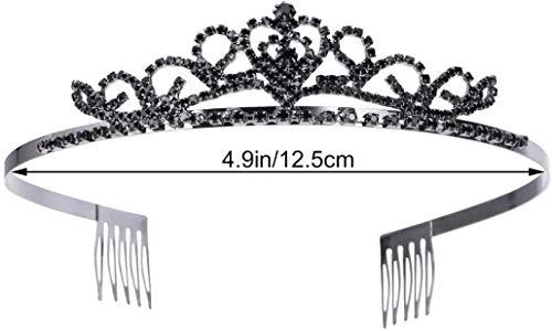 NCRD NCRD Queen Crown, Alloy Crowns Princess Crown Bridal Crowns Tiaras for Women Girls Bridal Wedding Prom Birthday Party (Black)