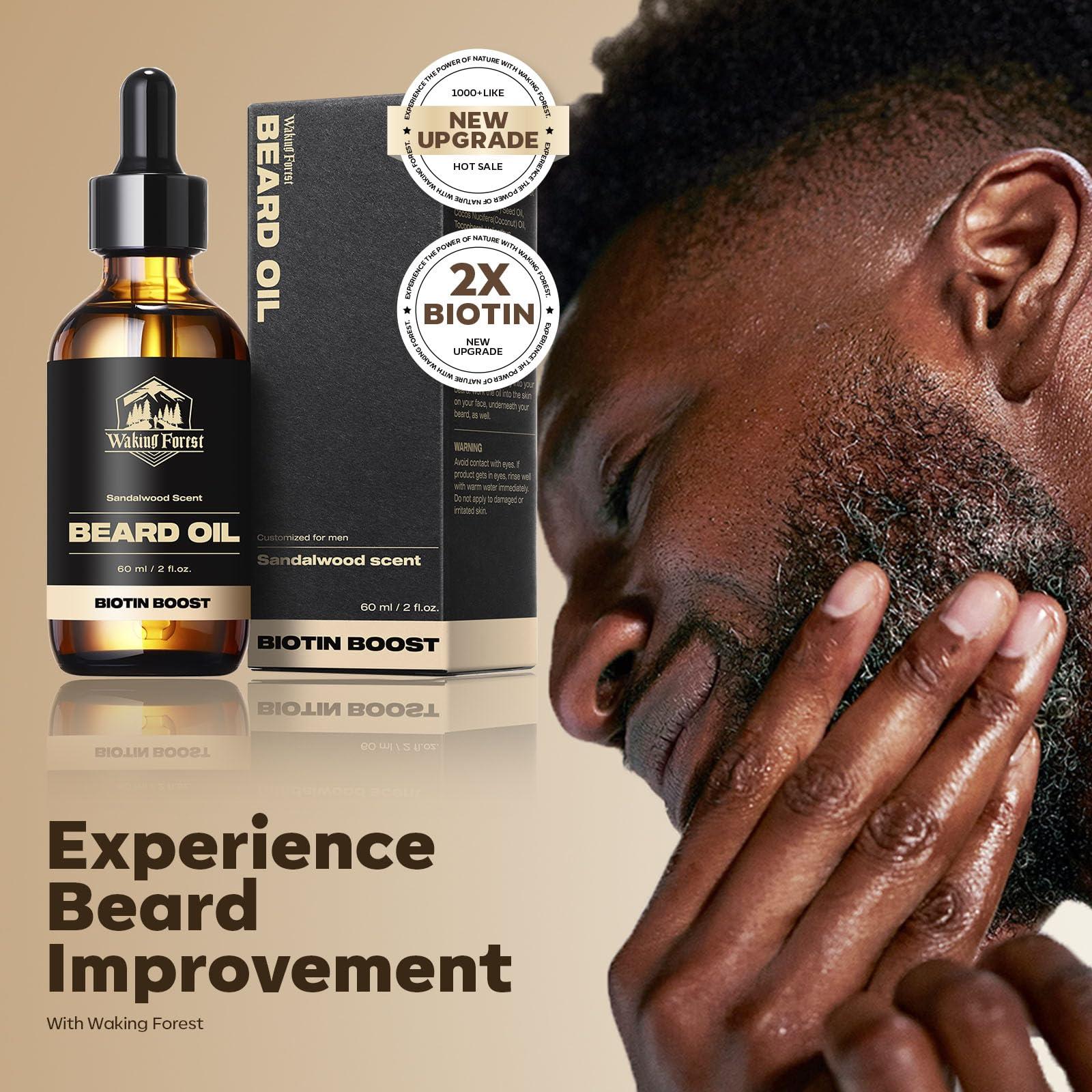 Waking Forest Waking Forest Beard Growth Oil with Biotin Bundle with Beard Oil Sandalwood