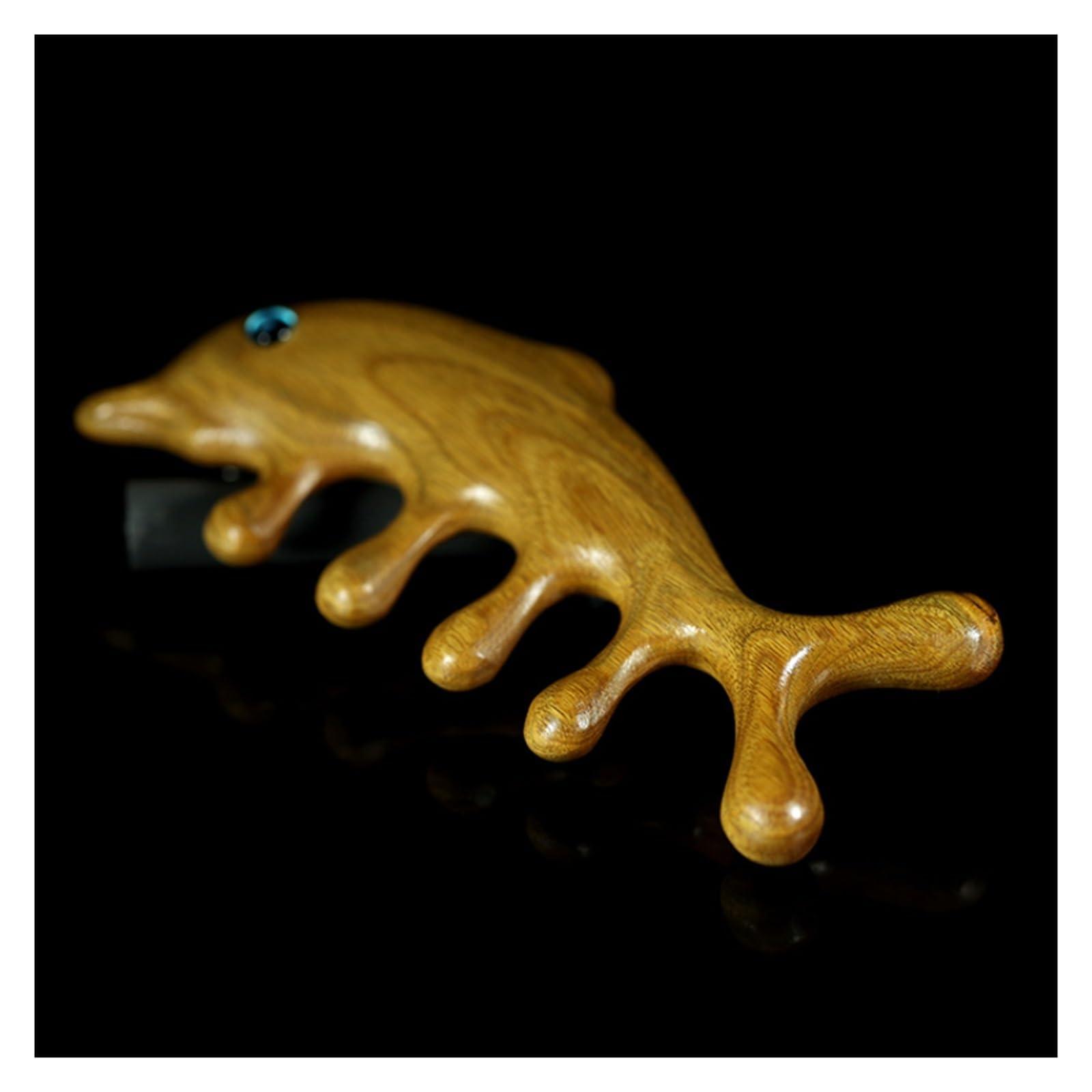 YHLKJSDS Green Sandalwood Massage Comb Massager Wood Comb Hand Made Wide Tooth Wood Comb Gift Wooden Hair Combs