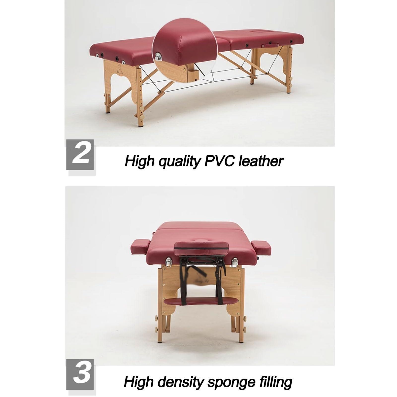 AoForce Massage Tables Portable, Foldable Physiotherapy/Treatment/Stretching Table, Eco-Friendly Design PVC Leather, Includes Headrest, Armrests and Backpack (Color : Cyan, Size : A)