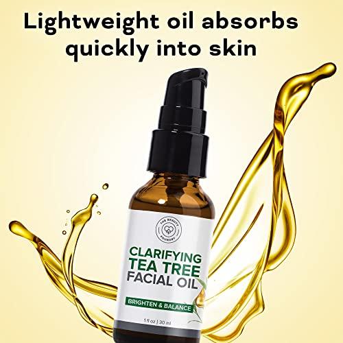 Beauty Foundry Beauty Foundry Clarifying Tea Tree Facial Oil, Targets Acne and Uneven Skin Tone, Antioxidant-Rich Beauty Oil, 1-fl oz/30ml (1 Pack)