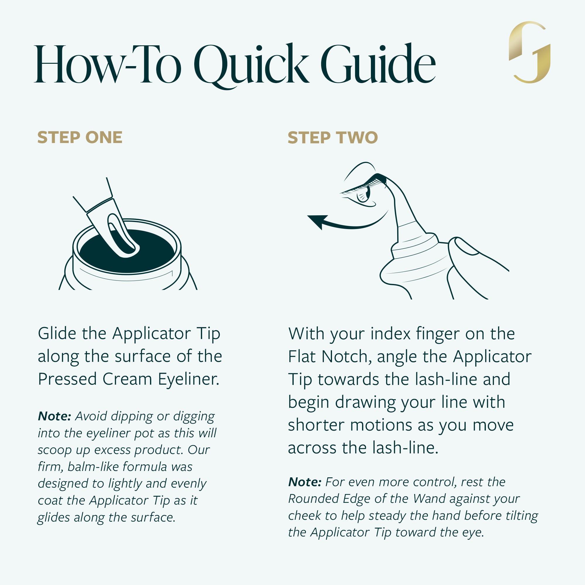 Guide Beauty GUIDE Beauty GUIDE Line Luxe Long-Wear Black Eyeliner Cream, Easy Tightlining & Winged Make-up, 0.14 oz (Black)