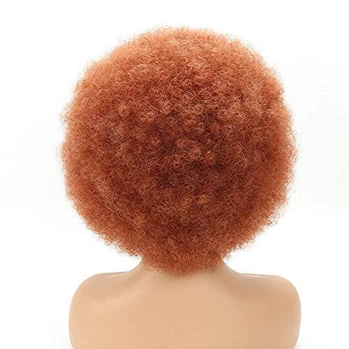 THEMIS HAIR Ginger Afro Wigs for Black Women, Brown Afro Wigs Unisex Men Women Large Bouncy and Soft Natural Looking Hair, Short Afro Kinky Curly Premium Synthetic Wig (Brown 350#)