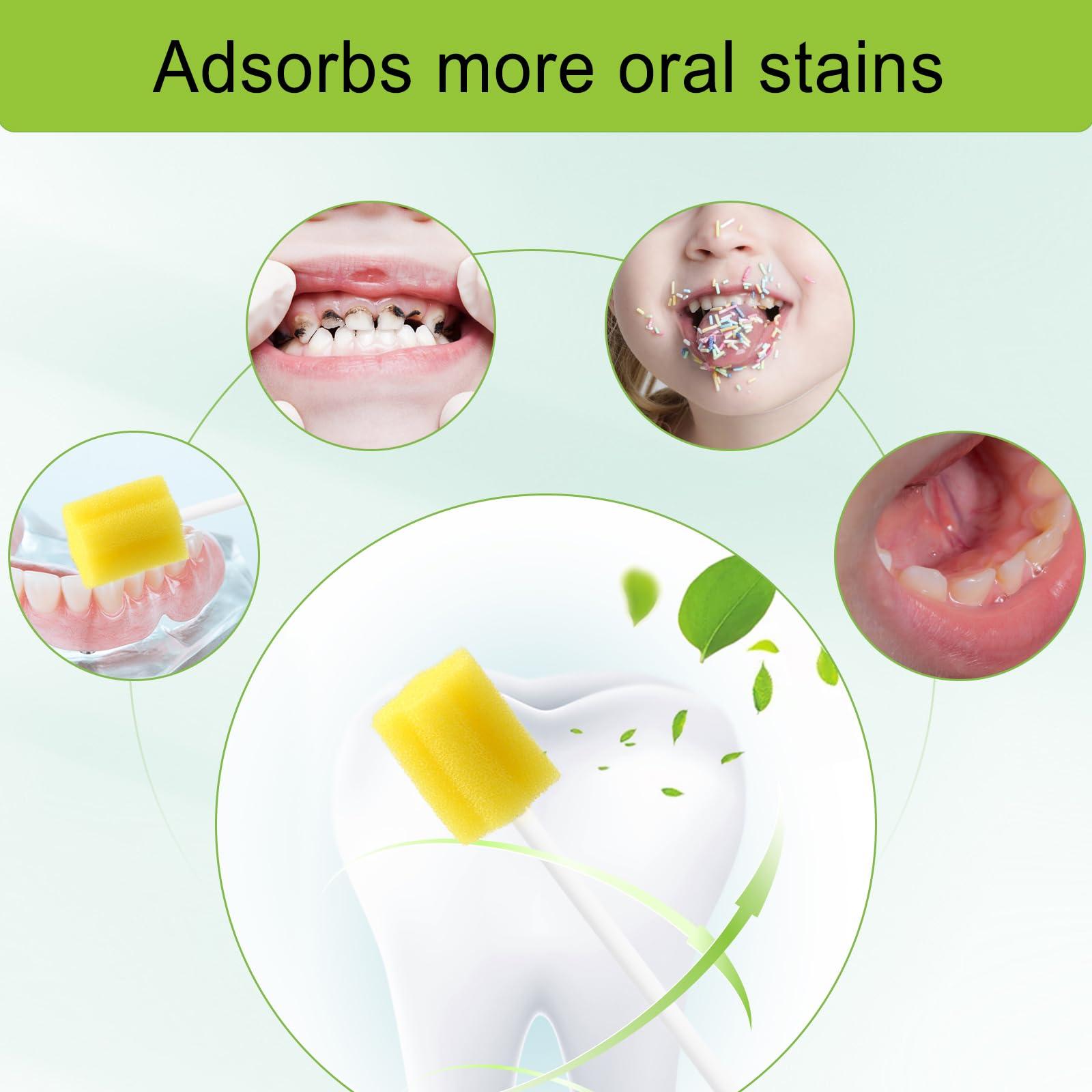 ARGOMAX ARGOMAX Disposable Mouth Swabs, Paper Stick Oral Swabs, Individually Wrapped Odorless Dental Sponge Swabsticks for Mouth & Gum Cleaning, Plum Flower-Yellow-50PCS.