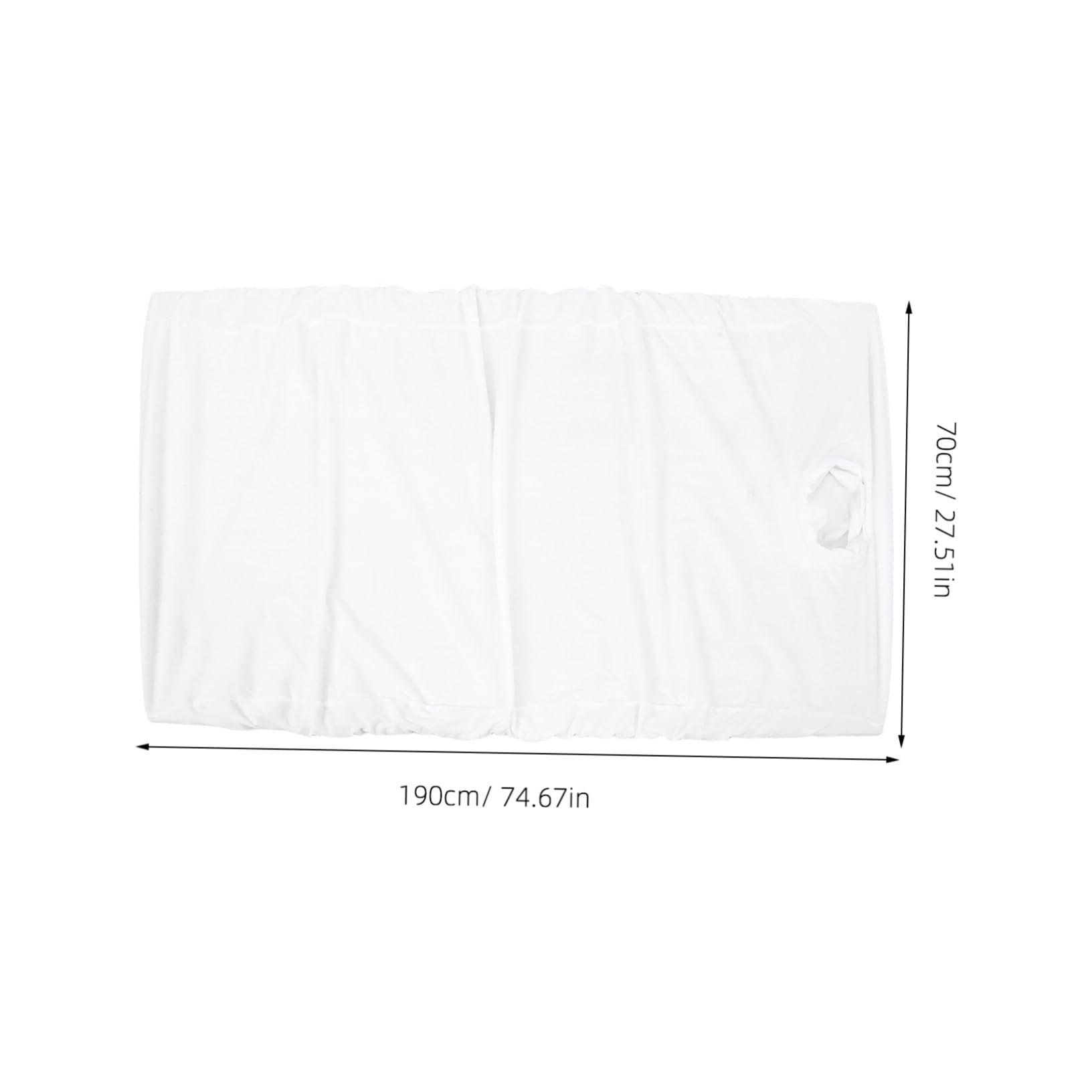 Outanaya Outanaya Massage Bed Cover Face Hole 70x190cm White Breathable Sturdy for Salon Home