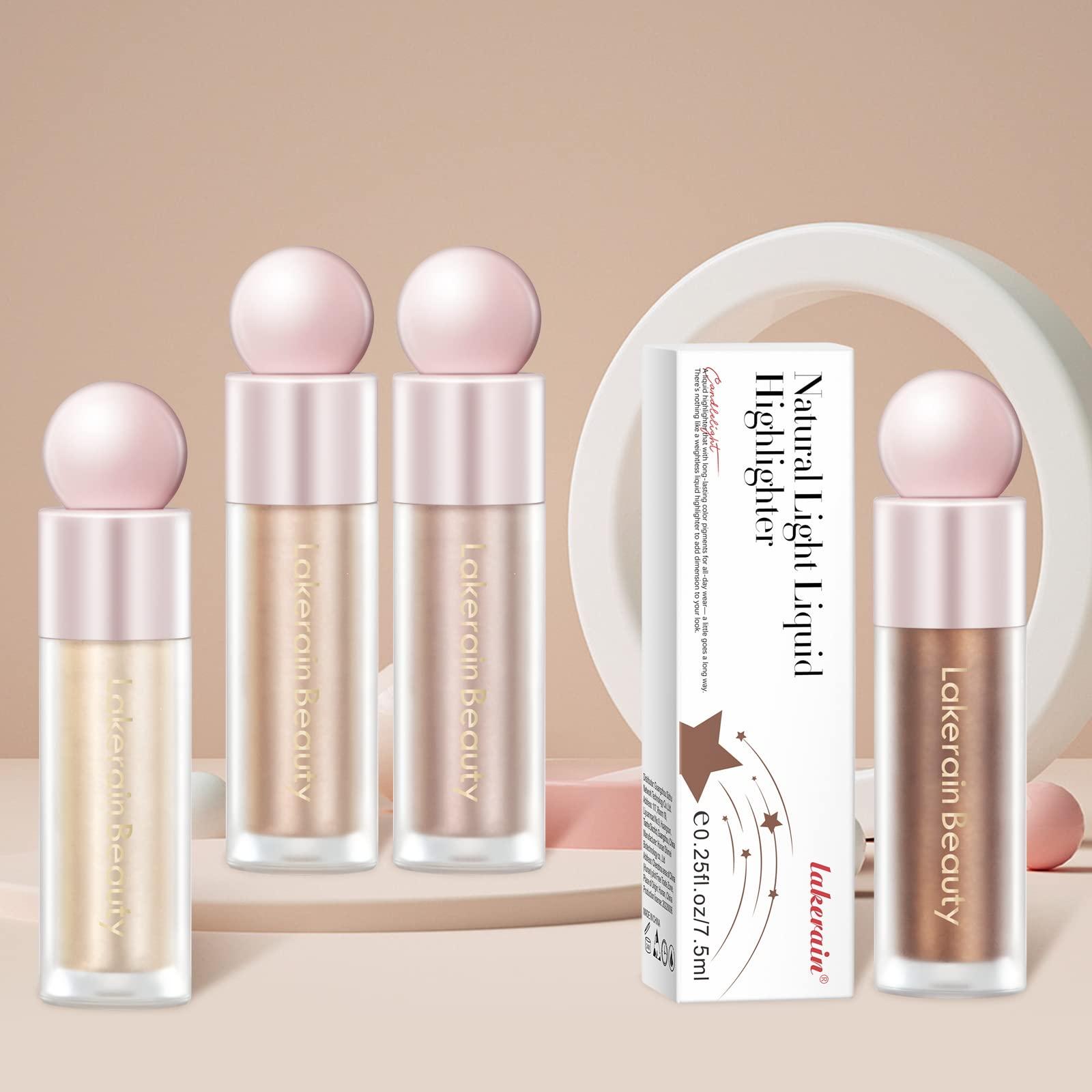 BEFIVECOK BEFIVECOK Liquid Highlighter Makeup, Natural Silky Shimmer Finish Liquid Face Highlighter, Highly Pigmented, Lightweight, Blendable, Soft Cream Highlighter For Face (#03 Rose Gold Shimmer)