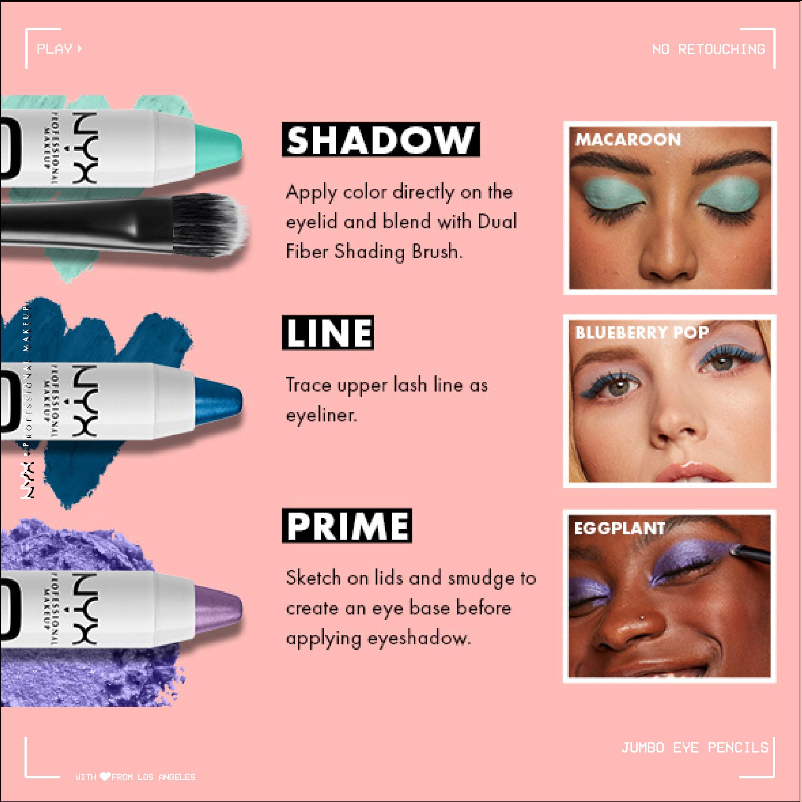 NYX PROFESSIONAL MAKEUP NYX PROFESSIONAL MAKEUP Jumbo Eye Pencil, Blendable Eyeshadow Stick & Eyeliner Pencil - Milk (White)