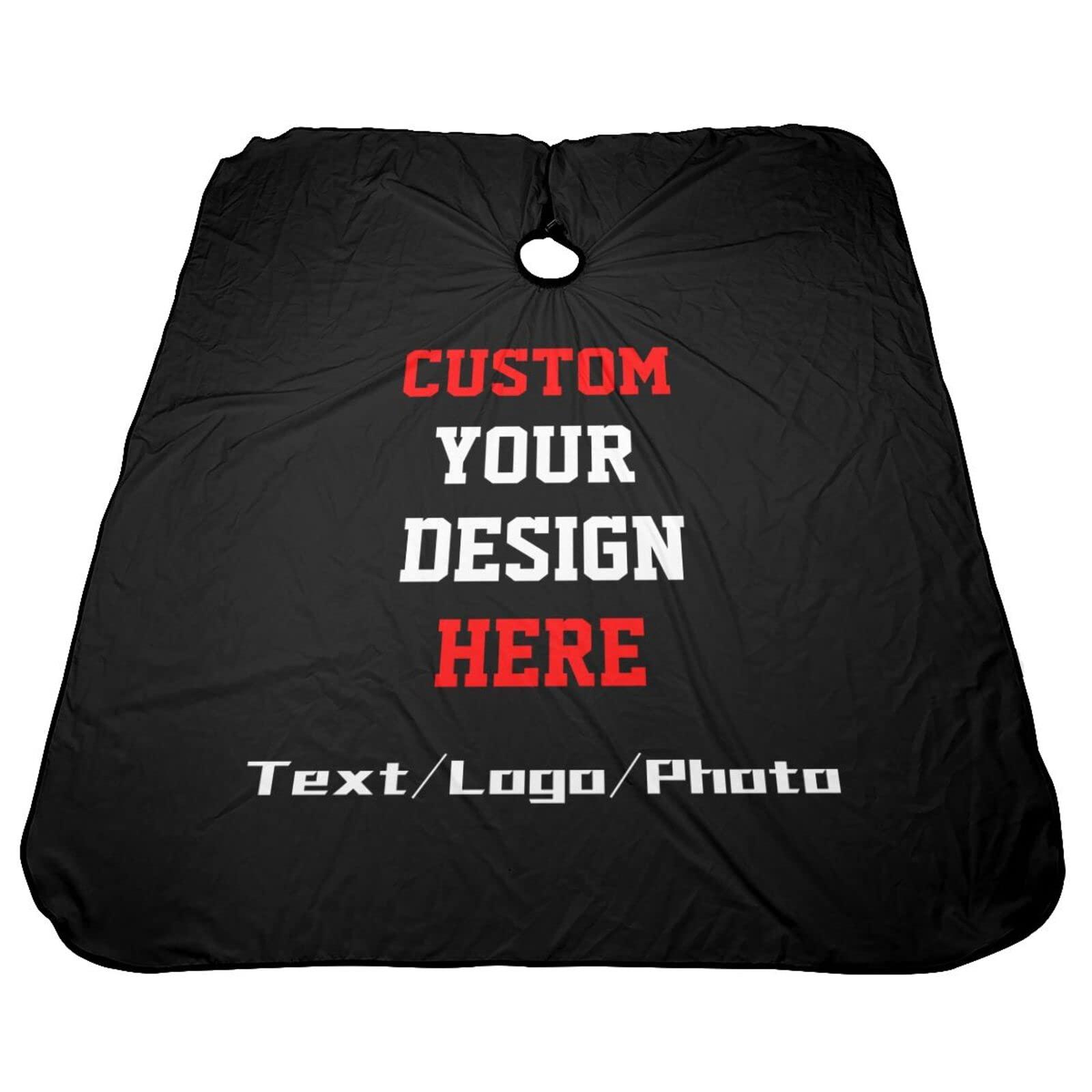 MLIANCEN MLIANCEN Custom Barber Cape Hairdresser Cape, Add Your Photo Text Logo Personalized Text/Logo/Photo Salon for Men, Customized Hair Cutting Home Barbershop, One Size