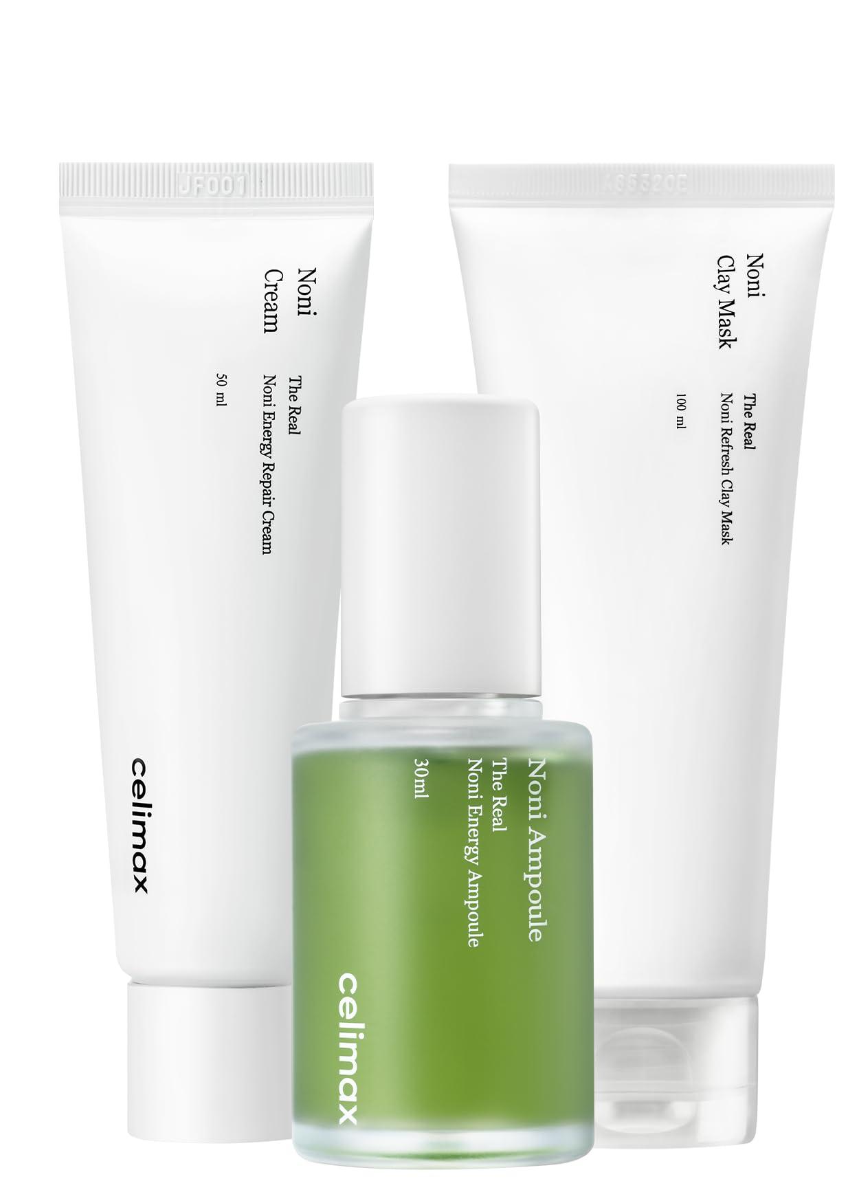 celimax celimax Noni Energy Ampoule 30ml + The Real Noni Energy Repair Cream 50ml + The Real Noni Refresh Clay Mask 120g Bundle