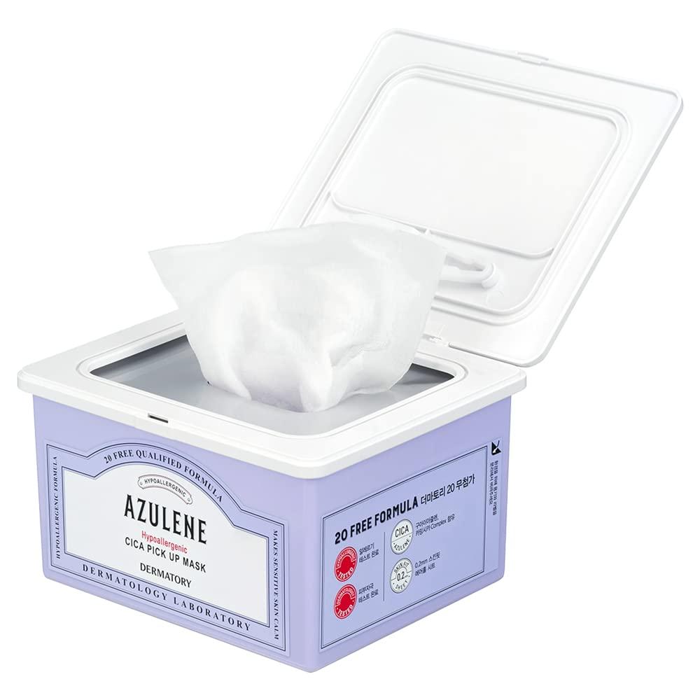 DERMATORY DERMATORY Hypoallergenic Cica Pick Up Mask, Thin Sheet Masks (0.2mm), Gentle, Moisturizing, Soothing, Healing, Calming Cica Skincare, Centella Asiatica, Guaiazulene, Panthenol (30 Sheets)