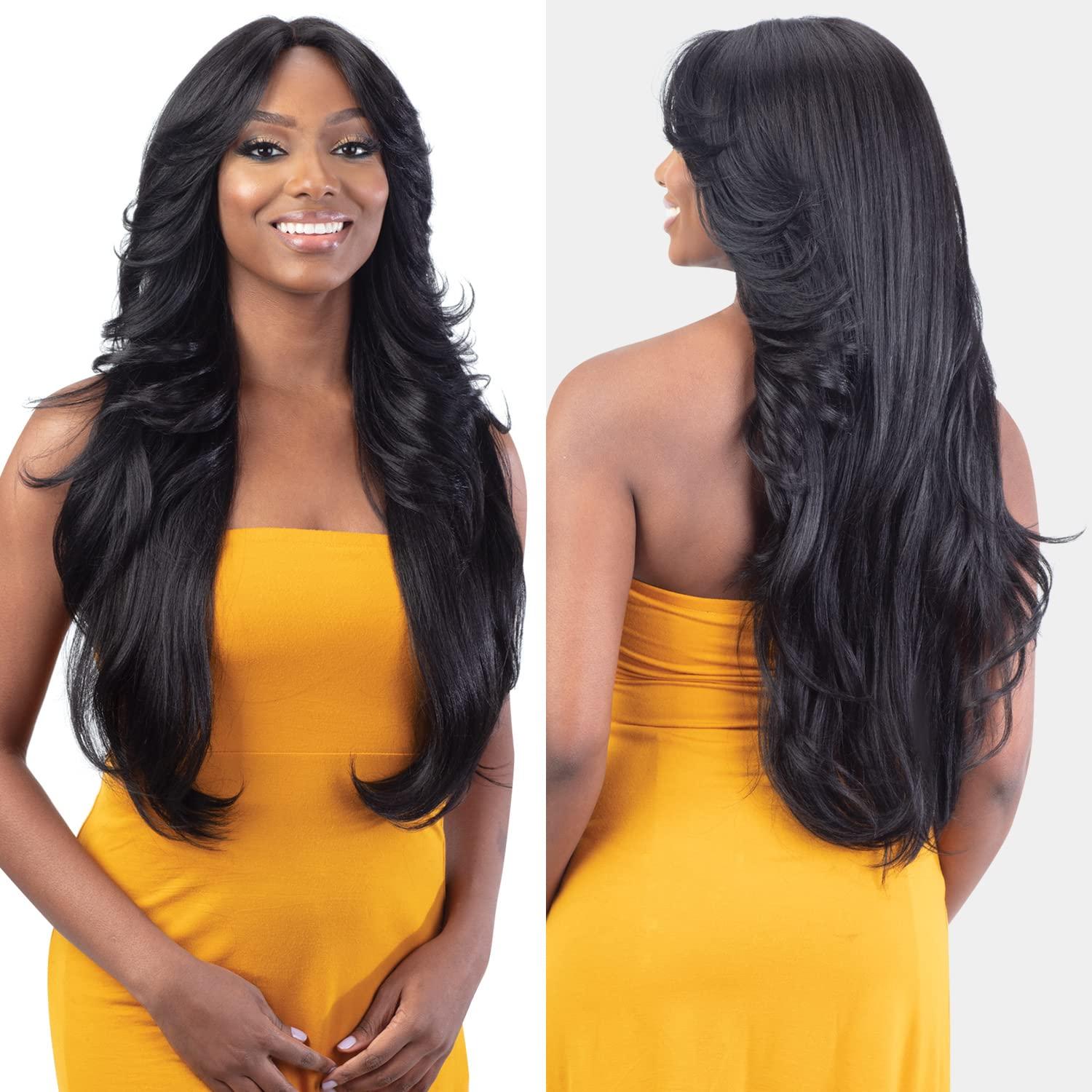 FREE TRESS FreeTress Equal Curtain Bangs HD Lace Front Wig Bombshell (OM-MISTY)