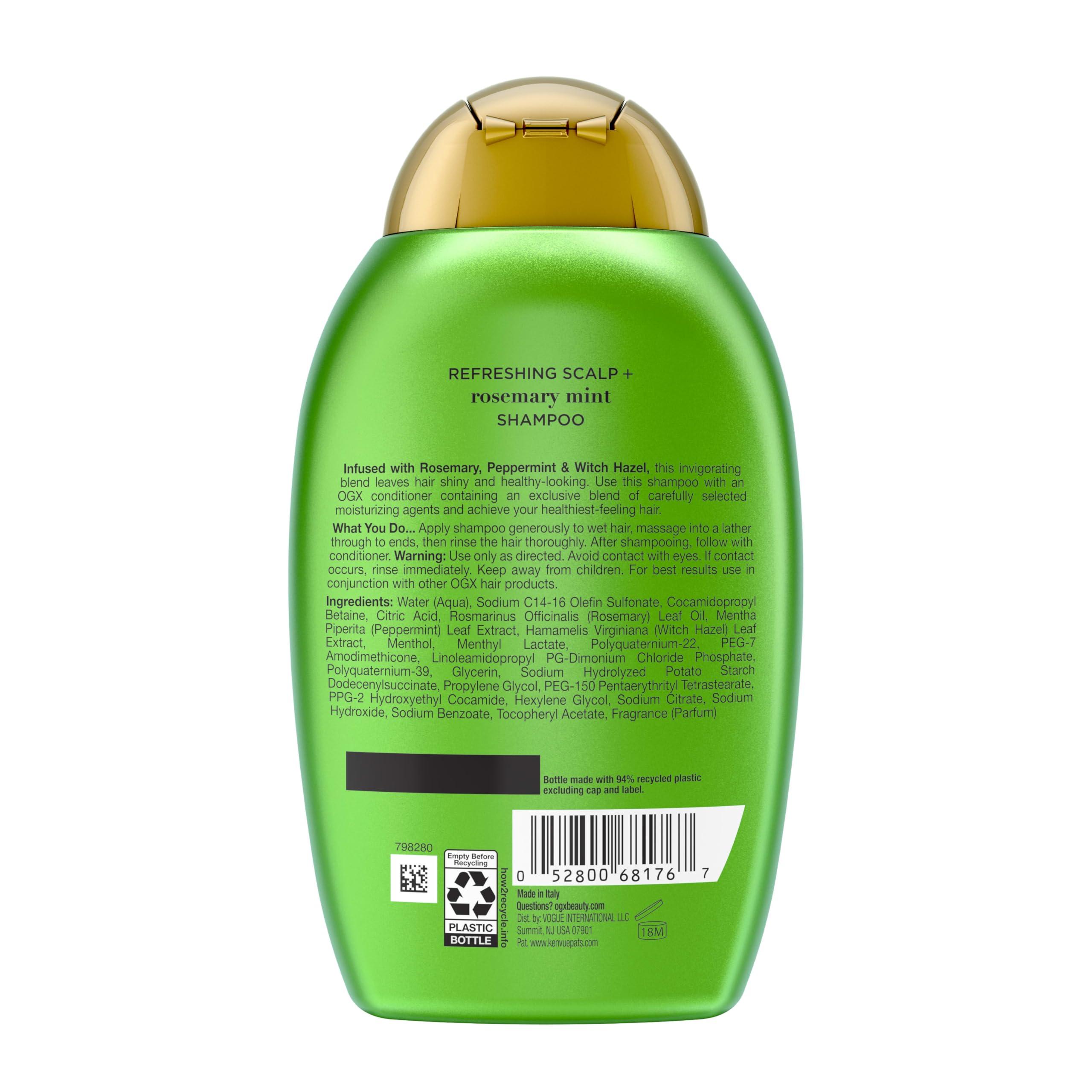 OGX OGX Extra Strength Refreshing Scalp + Rosemary Mint Shampoo, Clarifying Wash Visibly Helps Remove Oil & Residue to Clear Away Buildup, Sulfate-Free Surfactants, 13 fl. Oz
