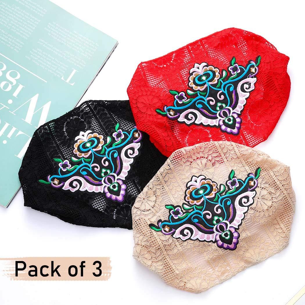 Catery Catery Boho Headbands Black Lace Head Wraps Wide Headband Stretch Turban Headband Vintage Hair Scarf Head Scarf Hair Accessories for Women and Girls