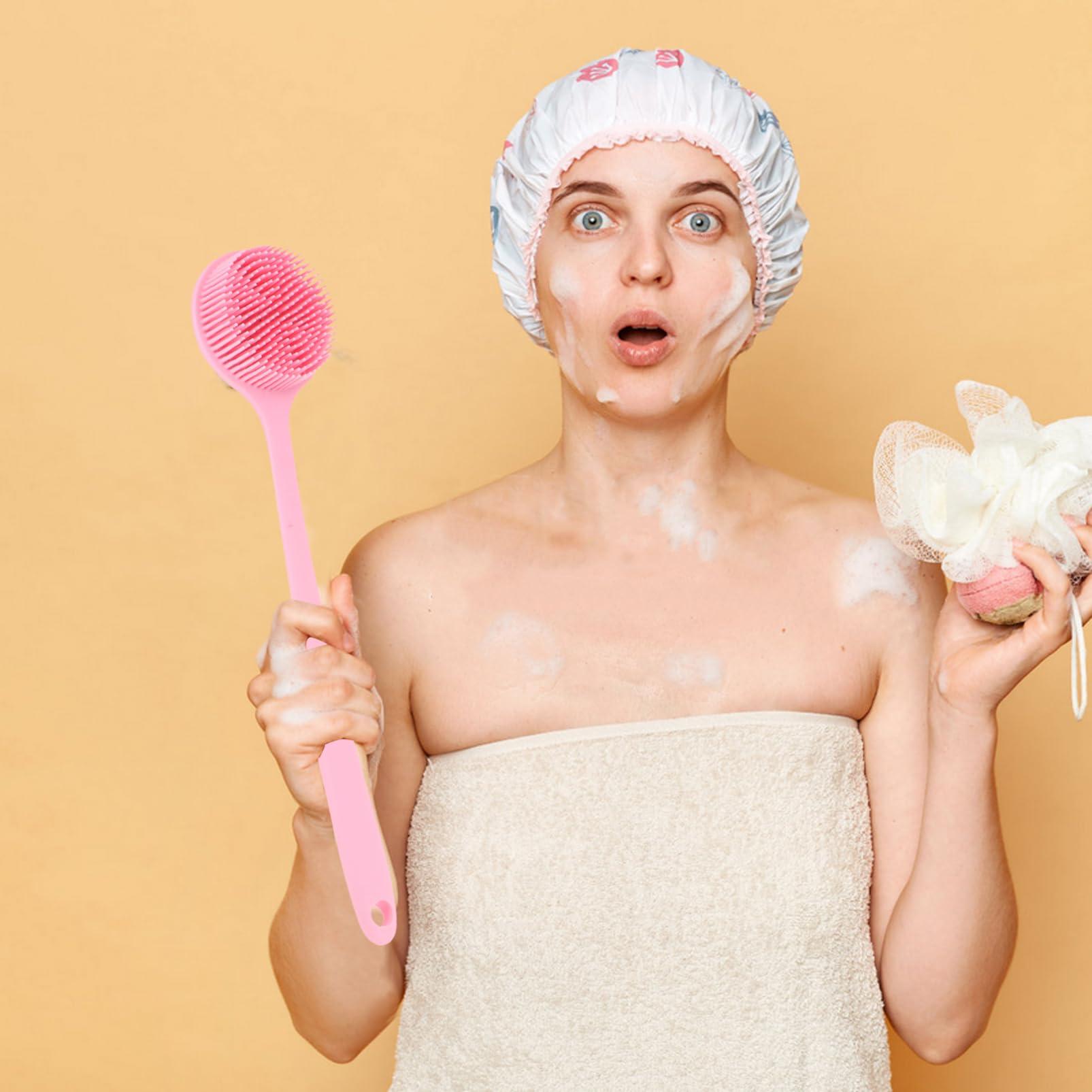 ASAKKURA ASAKKURA Long Handle Bath Brush Cleaner Cleansing Mens Accessories Shower Back Scrubber for Women Lotion Applicator Handles Back Body Brush Self Tanning Lotion Portable Bodu Pink