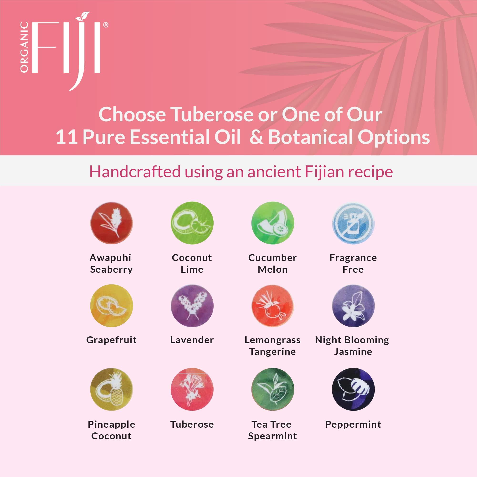 Organic Fiji Coco Fiji, Coconut Oil Infused Soap, Bar 7oz (Tuberose, Pack of 2)