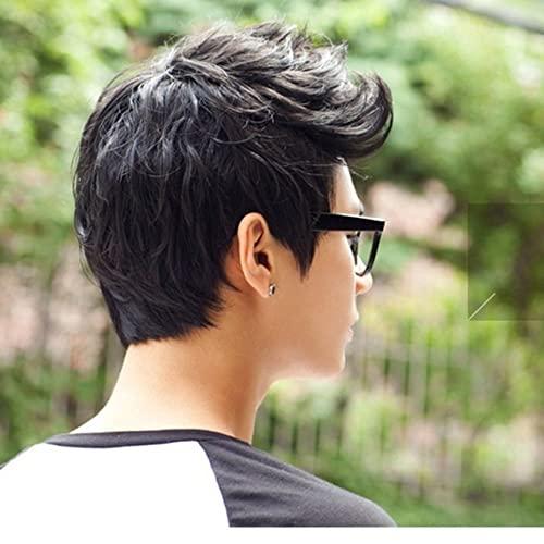 E Support E Support™ Handsome Boys Black Short Wig New Vogue Sexy Korean Men's Male Hair Cosplay Wigs