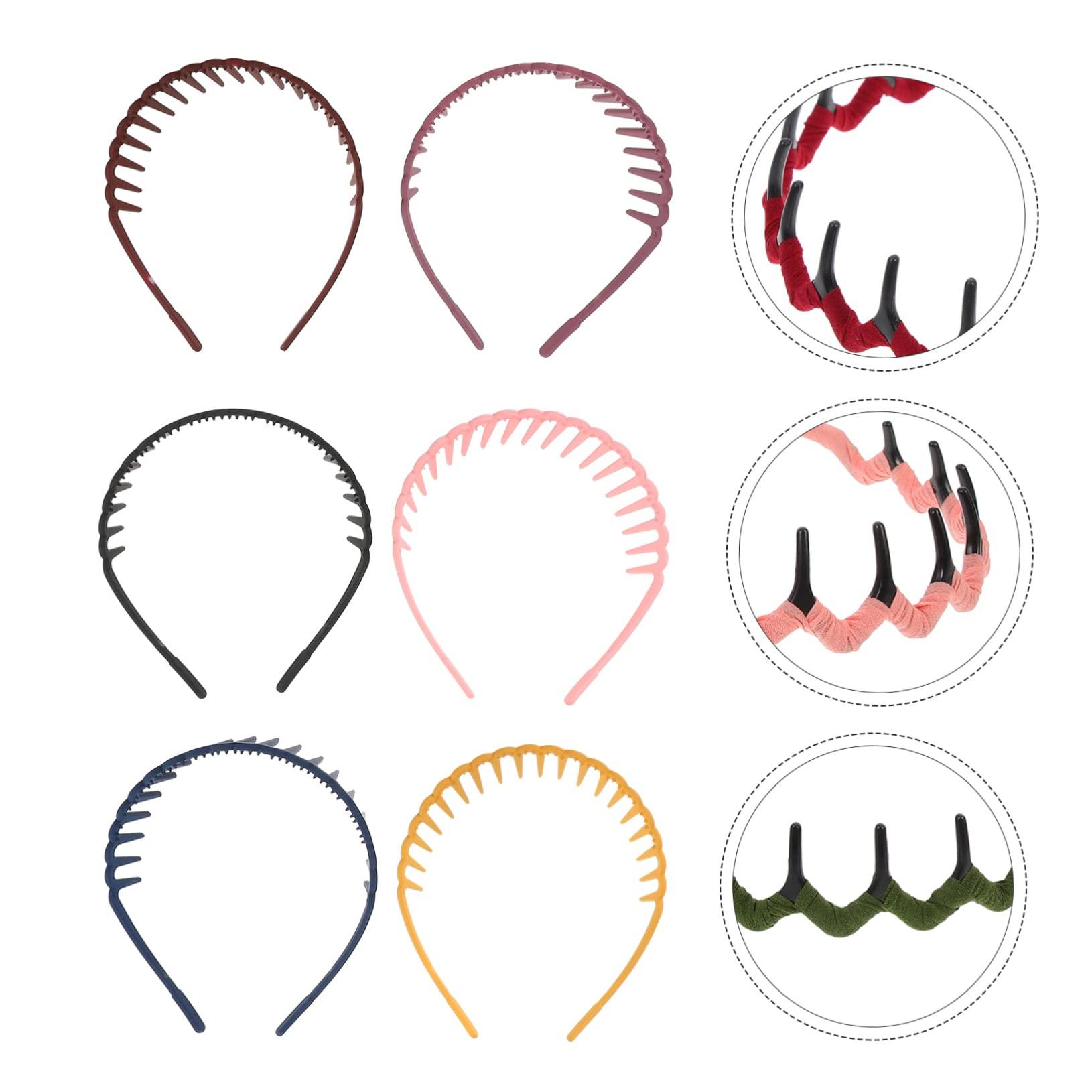 FOMIYES FOMIYES 6pcs Wave Rao Hair Clasp Squiggly Headband Toothed Headband Hair Comb Headband Shark Teeth Headband Wavy Headband Headbands Hair Hoops Miss Wrap Around Cloth Korean Version Fabric