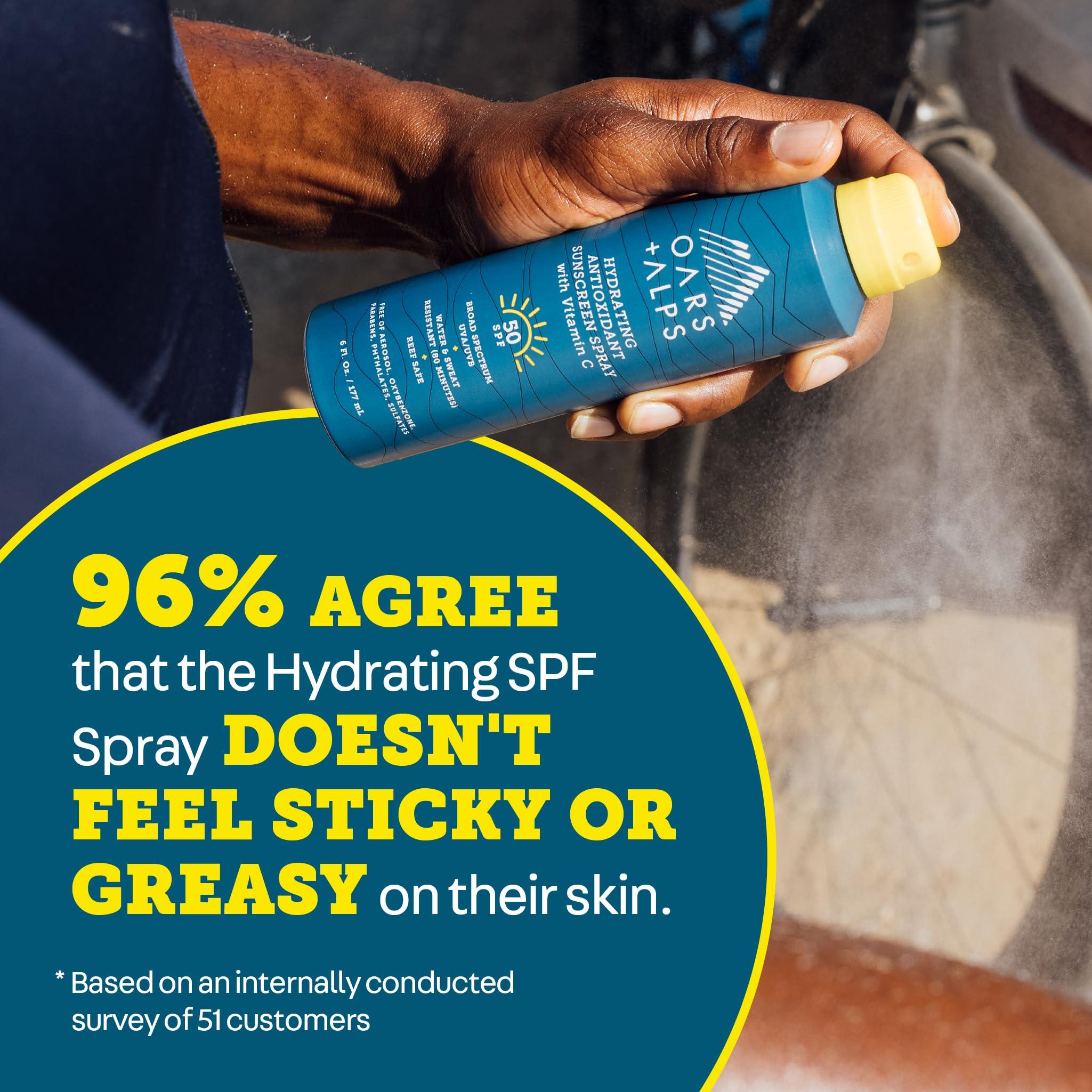 Oars + Alps Oars + Alps Hydrating SPF 30 Sunscreen Spray, Infused with Vitamin C and Antioxidants, Water and Sweat Resistant, 6 Oz, 2 Pack