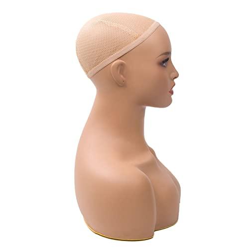 JINGFA JINGFA Mannequin Head With Shoulder Display Manikin Head Bust for Wigs,Makeup,Beauty Accessories