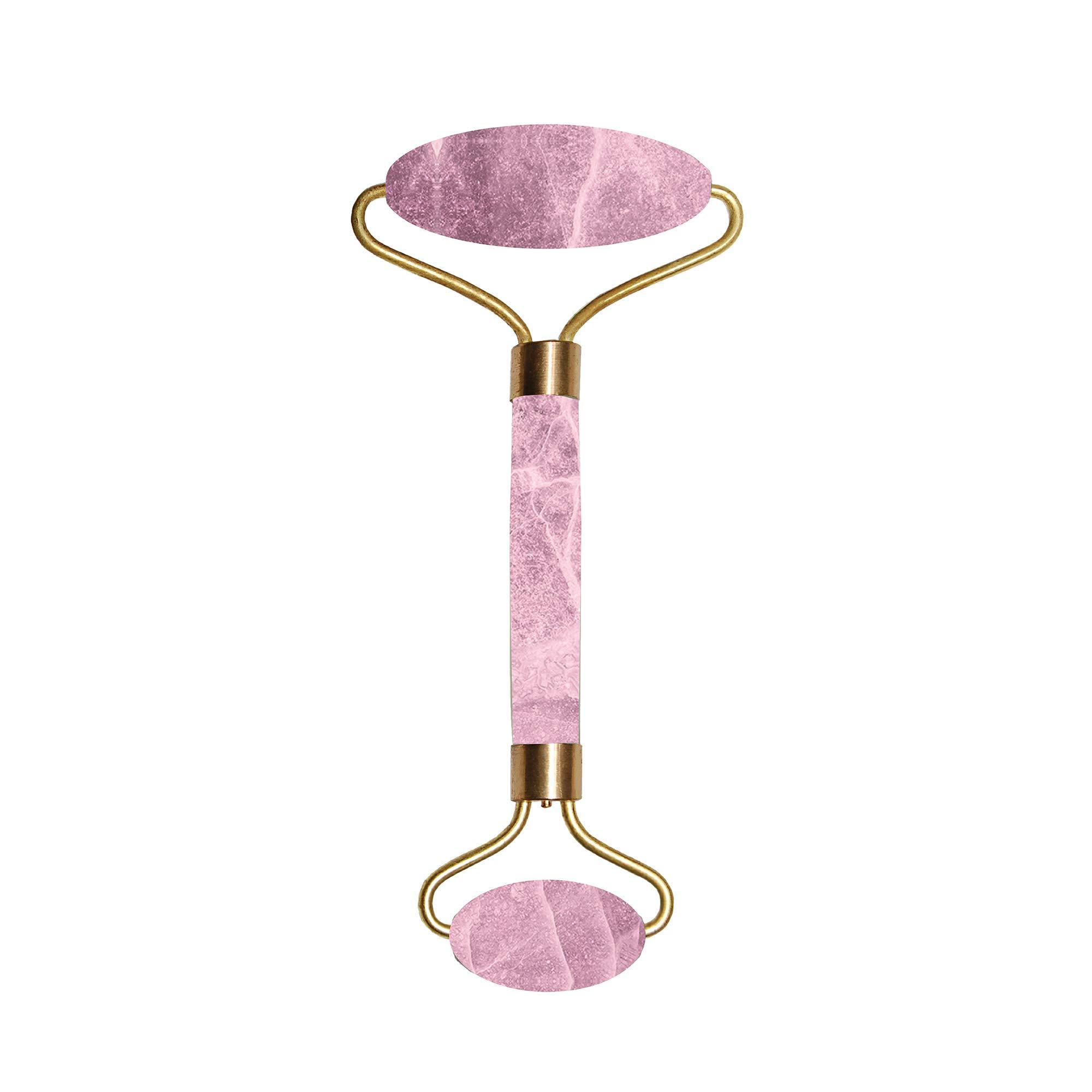 Danielle Danielle - Jade Roller, Rose Quartz Jade Stone Double Head Facial Jade Roller, Perfect for Relaxing