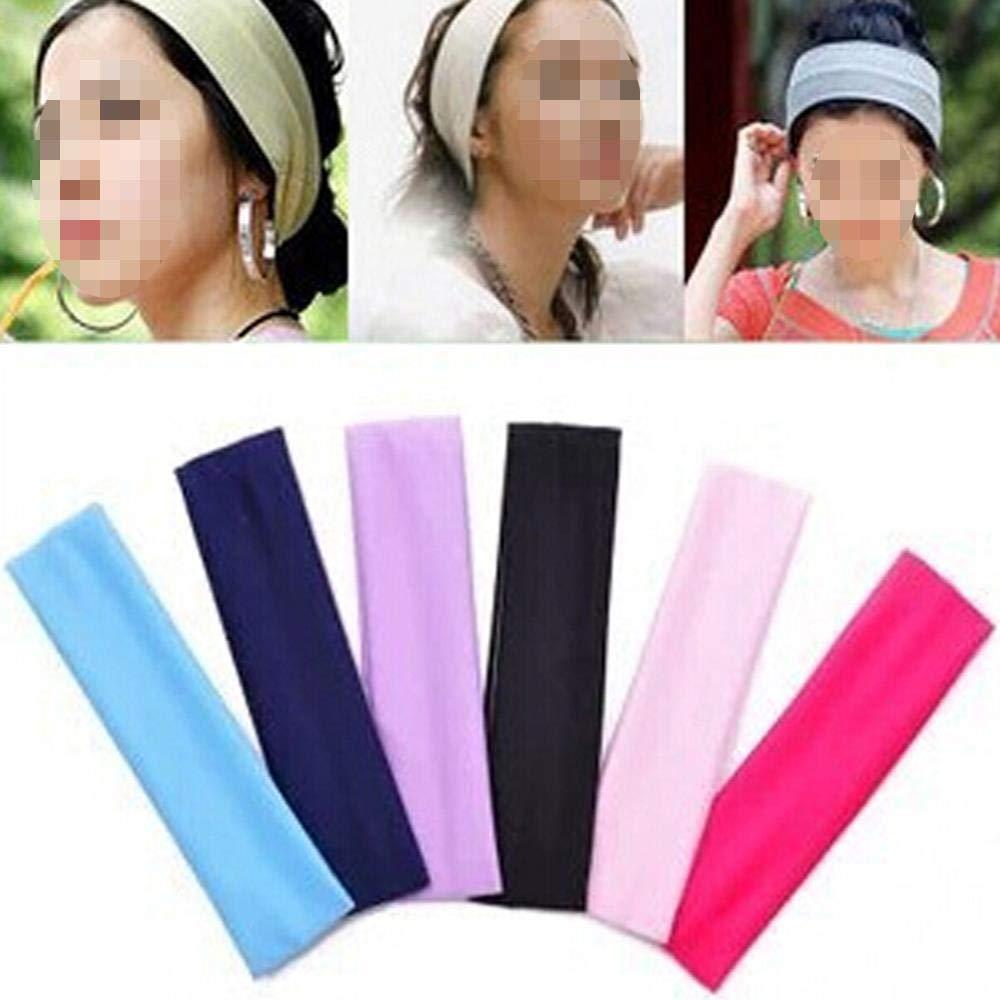 N\A Solid Sports Headband Women Fashion Elastic Hair Bands Running Fitness Yoga Headwear Female Stretch Wash Makeup Hair Accessories