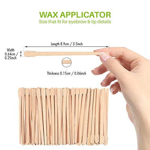 Mibly Mibly Wooden Wax Sticks - Eyebrow, Lip, Nose Small Waxing Applicator Sticks for Hair Removal and Smooth Skin - Spa and Home Usage (Pack of 200)