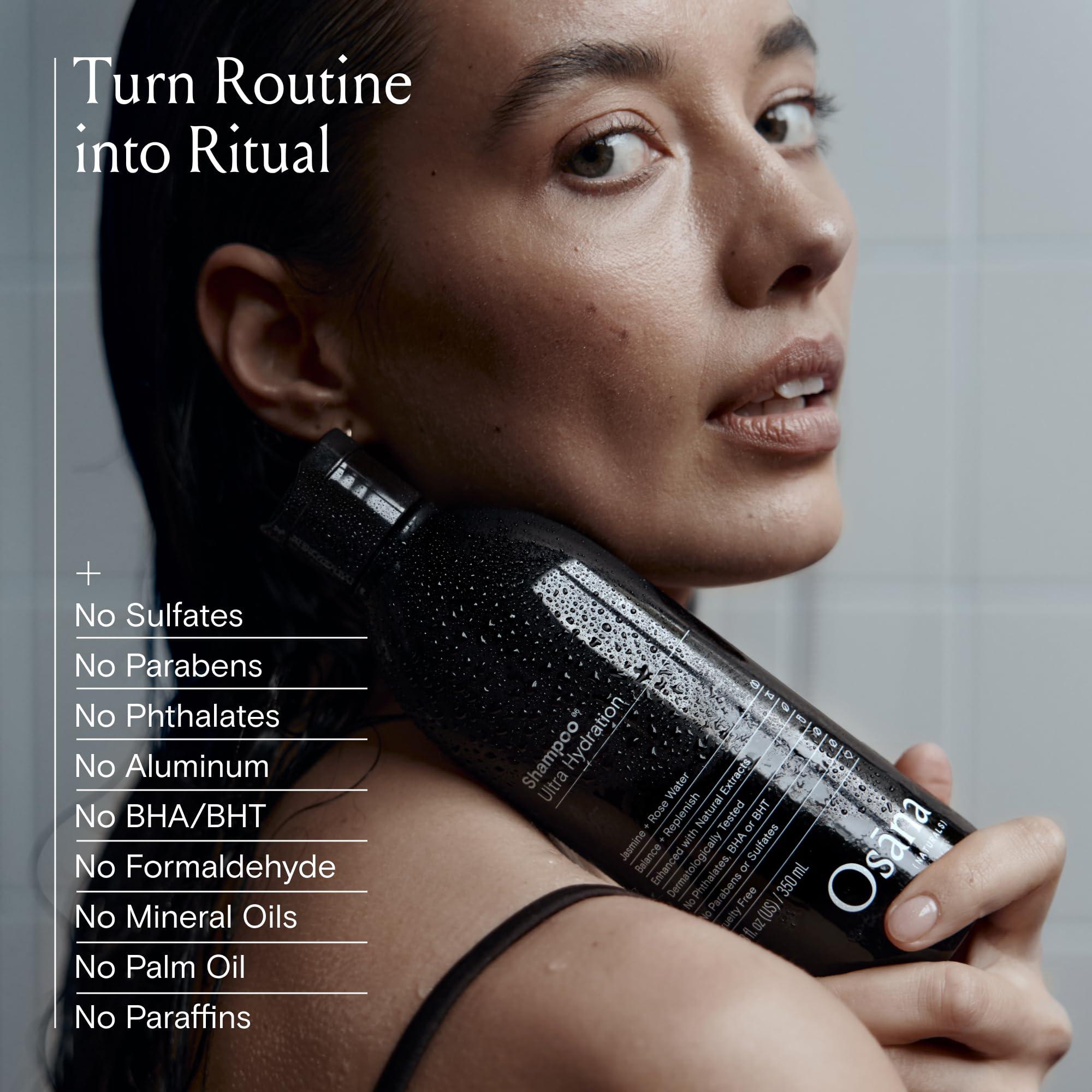 OSANA Osana Shampoo + Conditioner Set, Shea Butter & Coconut Oil for Normal-Dry Hair Types, Balance Moisture and add Shine, Jasmine & Rose Water Scent - 11.8oz Each