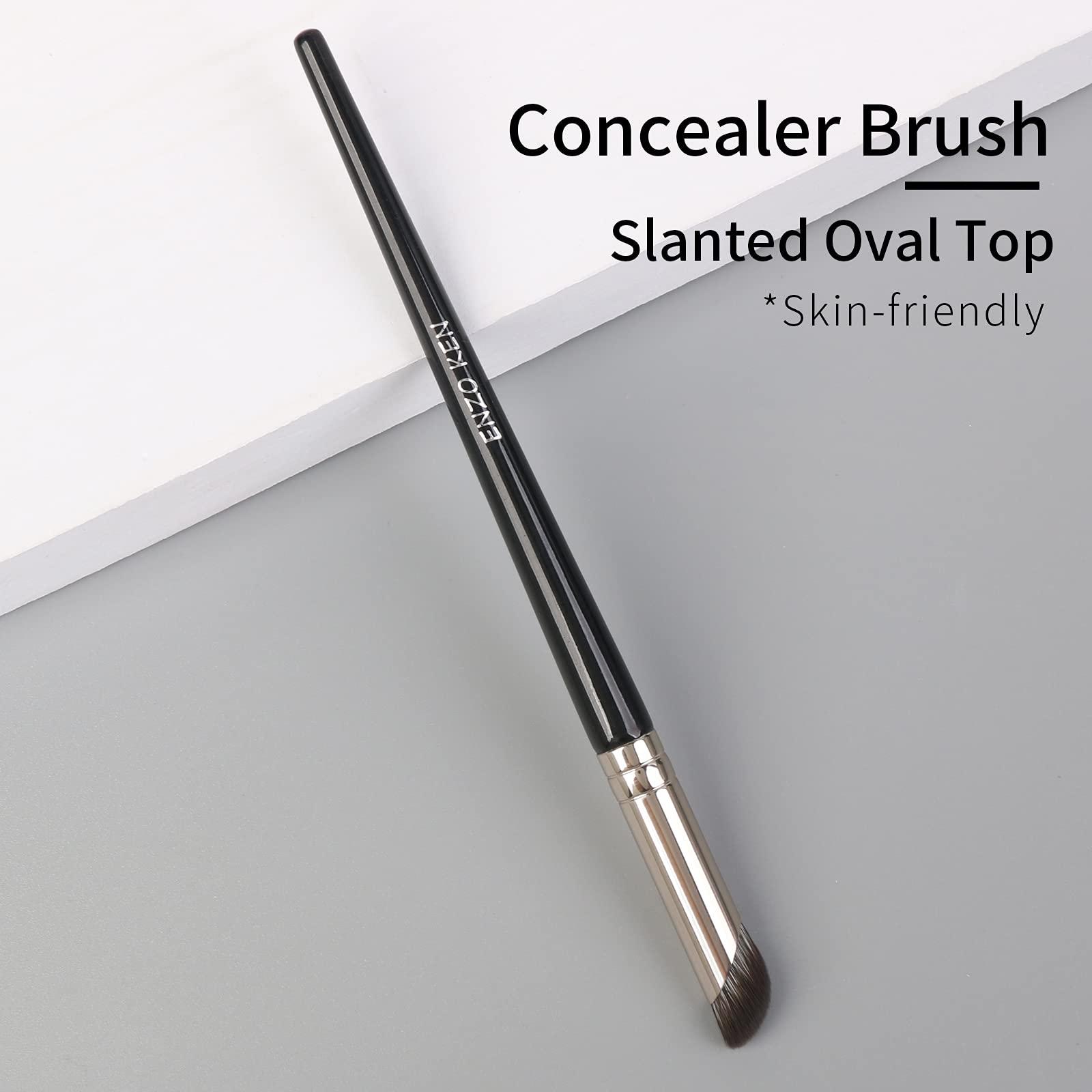 ENZO KEN ENZO KEN Small Nose Contour Brush, Angled Concealer Brush Under Eye, Concealer Brush, Angle Concealer Brush, Small Concealer Brushes, Contour Nose Brush, Concealer Angled Brush - Black, 8M01