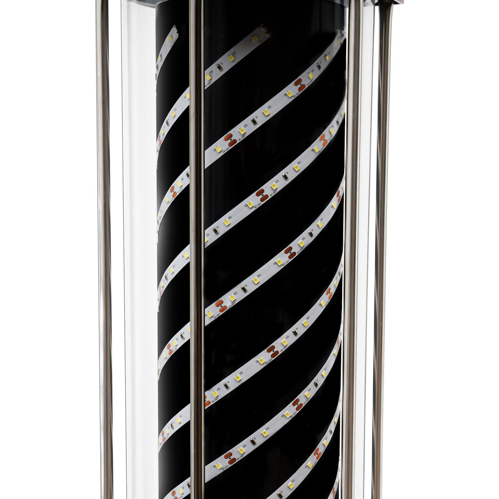 TFCFL TFCFL 110V Rotating Barber Light, Retro Style Barber Pole, Salon Shop Open Sign, Blue+White Stripes LED Light, Wall-Mounted 50 RPM