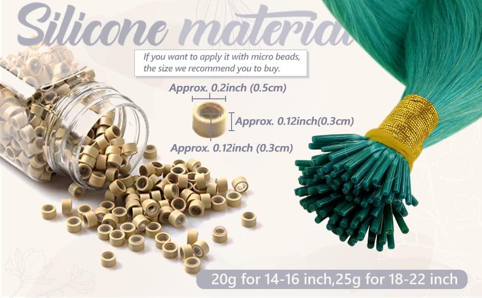 RUNATURE Great Deals:RUNATURE Real Itip Human Hair Extensions Keratin Pre Bonded Teal Hair Extension I Tip and I Tip Human Hair Extensions Pink Pre Bonded Human Hair Extension Silky Straight