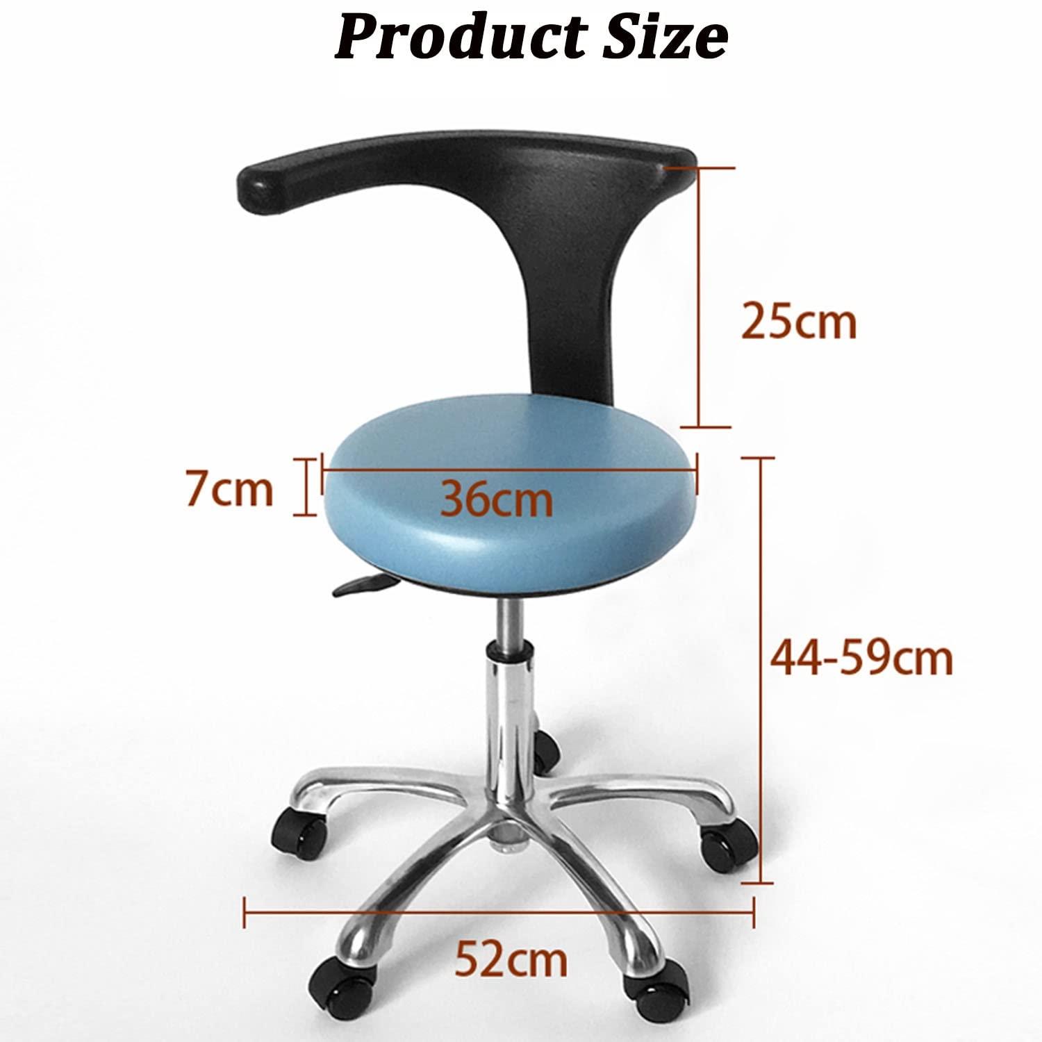 GUNEL GUNEL Adjustable Medical Dental Stool Dentist Chair with Backrest & Foot Rest Doctor Chair with 360 Degree Rotation Armrest Swivel Seat Rolling Chair for Studio,Clinic,Office,Salon, Counter