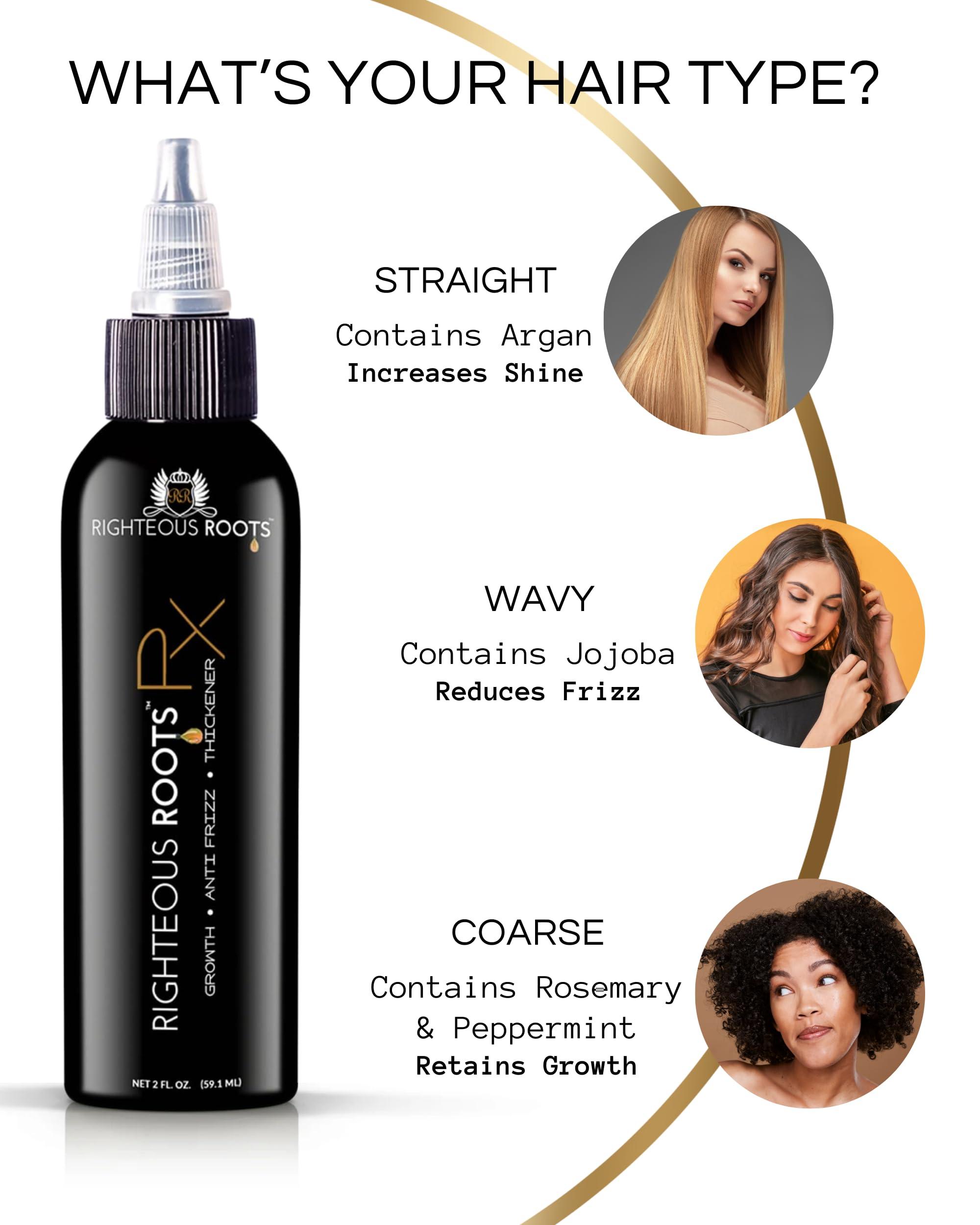 Righteous Roots Righteous Roots Rx Hair Oil for Hair Growth, Anti Frizz and Thickener Best for Curly, Wavy Natural Hair and Beards. 4fl oz (Previously known as Hair RX)
