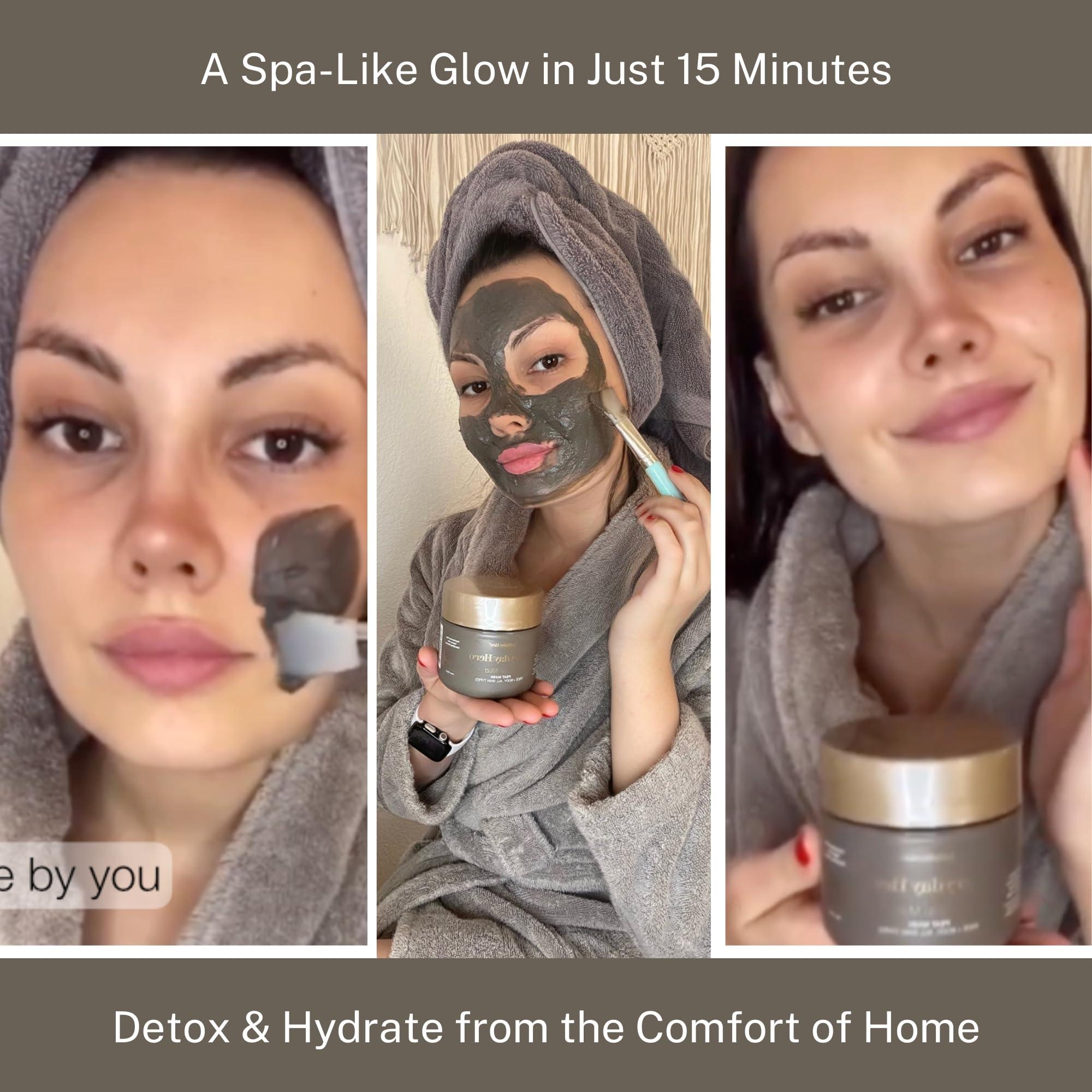 InfiniteAloe InfiniteAloe Nordic Mud Face Mask Skin Care Treatment, Peat + Charcoal + Aloe Vera + HA Combined, Suitable for All Skin Types - 4oz.